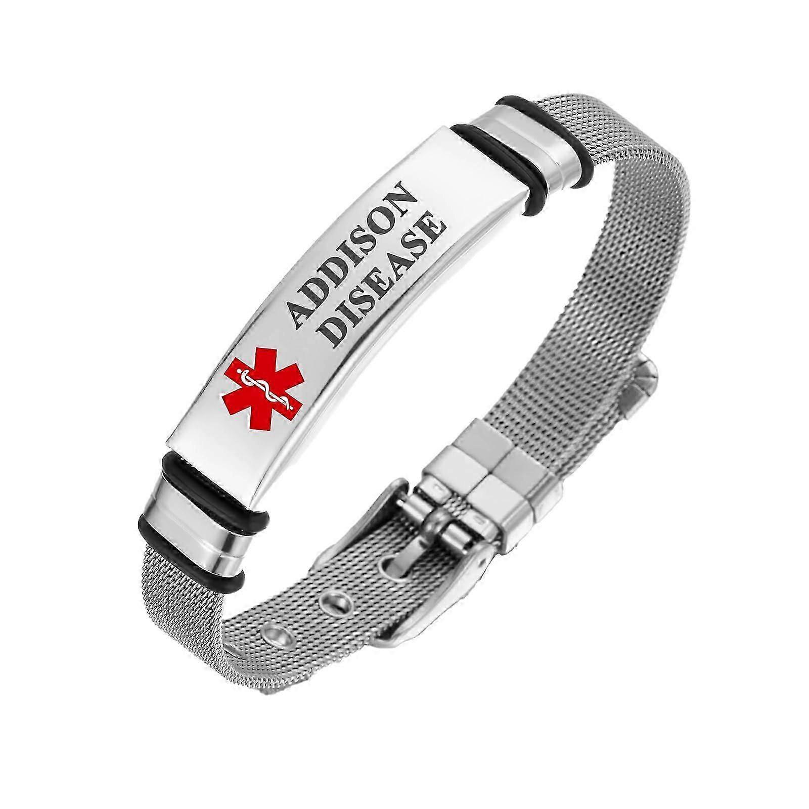 Addison Disease ID Bracelet Stainless Adjustable