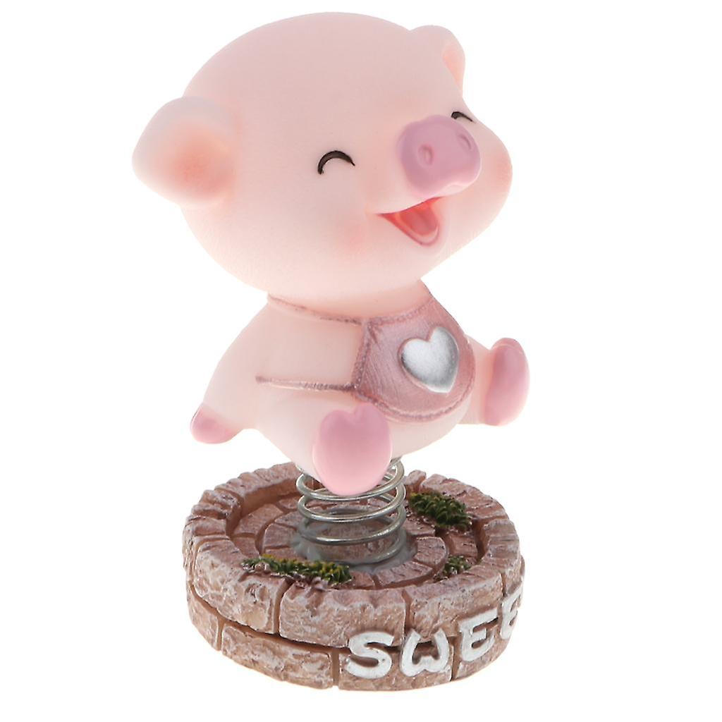Cute Spring Shaking Pig Doll Car Ornament