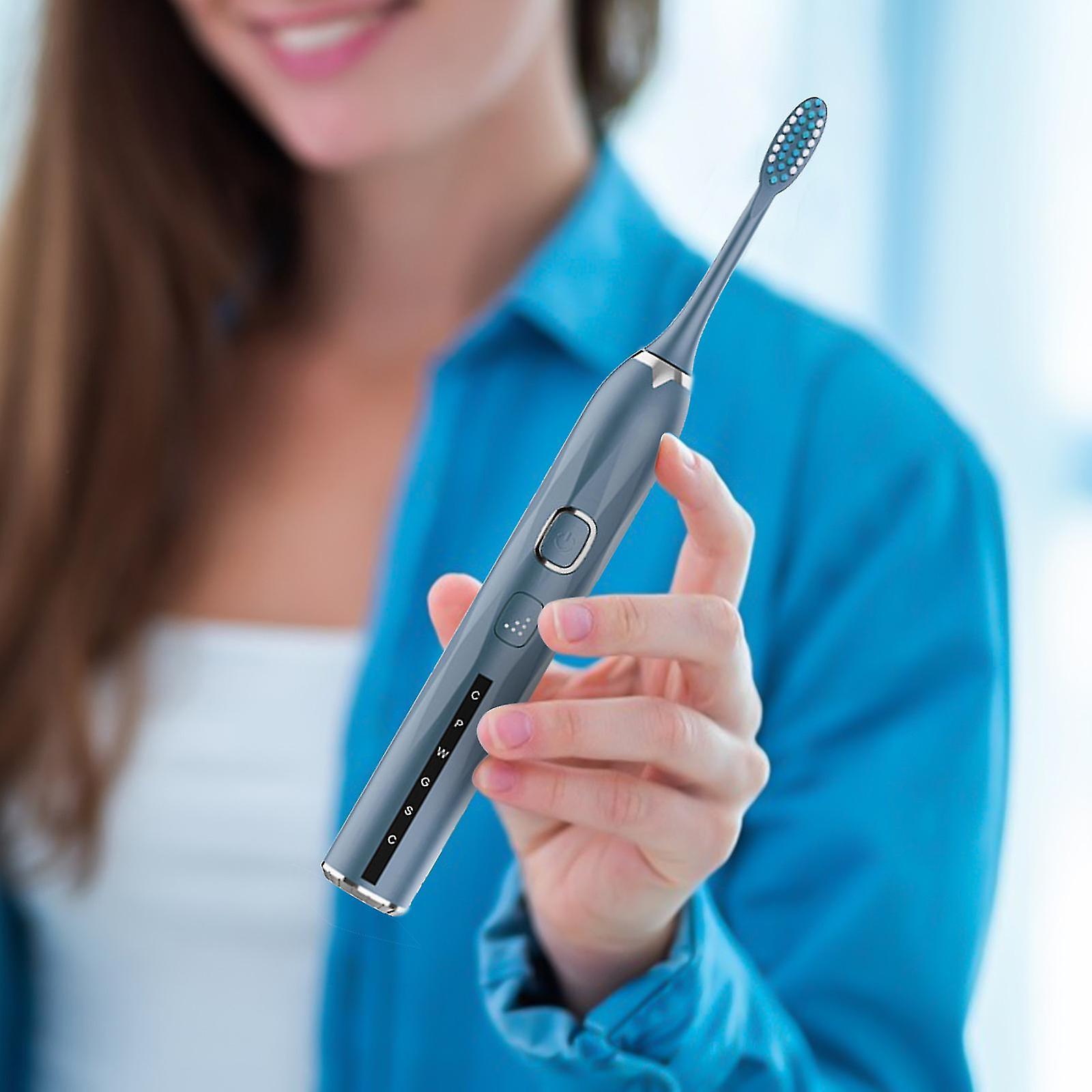 Electric Toothbrush With Smart Timer, 5 Modes, 2 Brush Heads, Whitening Power Rechargeable Toothbrush For Adults And Kids