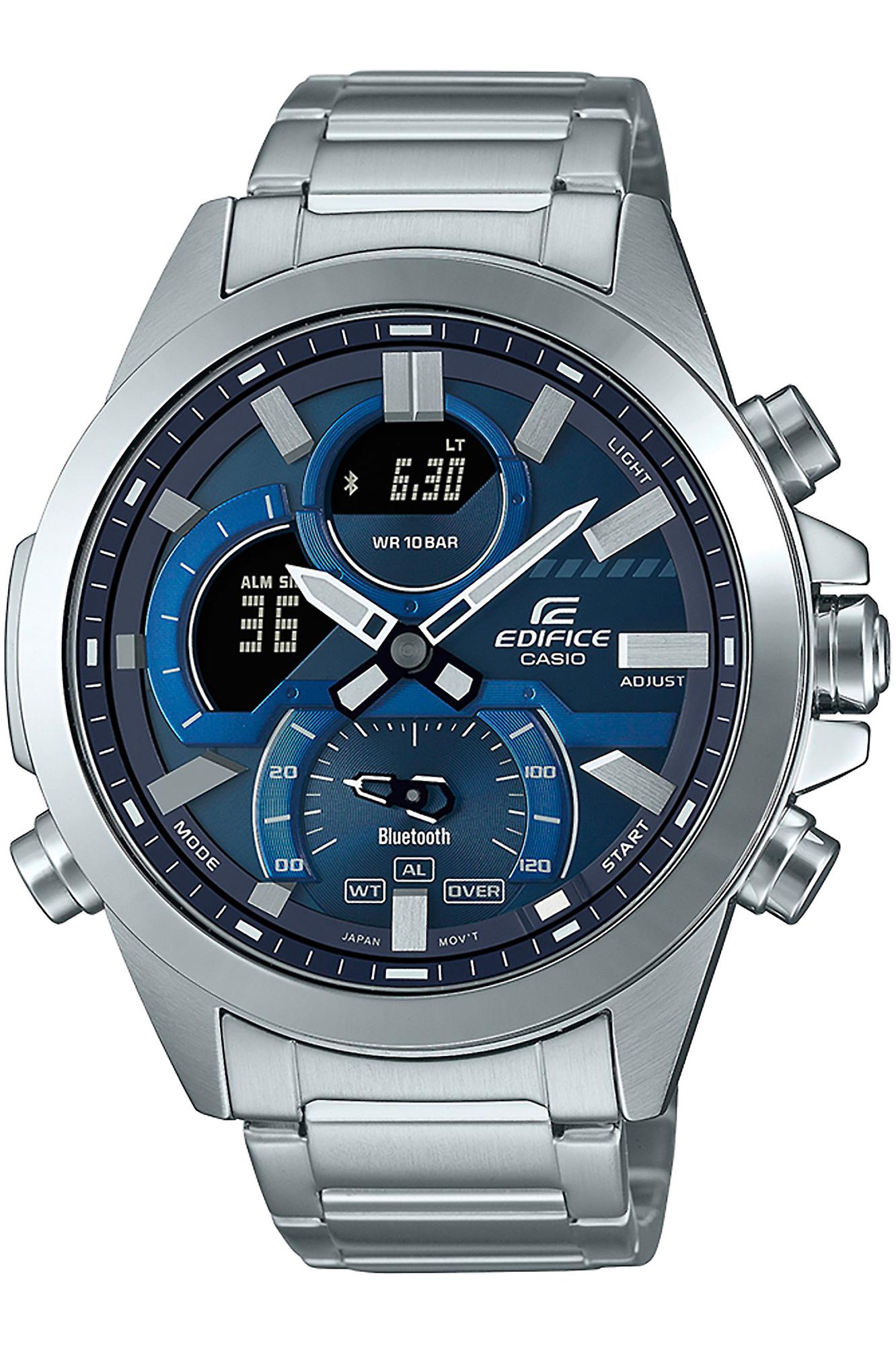 CASIO Edifice ECB-30D-2AEF - ستانلس ستيل كوارتز ذكر تناظري رقمي