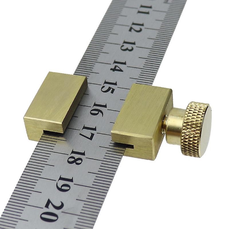Tool Brass Steel Ruler Block, Marking Gauge, Stop Ruler, Marking Ruler 30cm, Brass Ruler