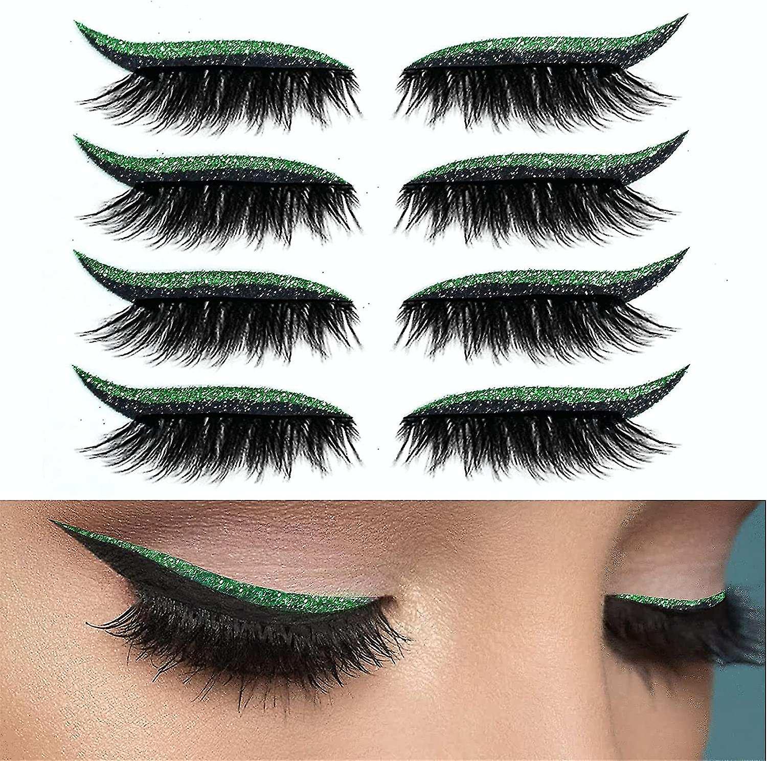 4 Pair Reusable Eyelash Stickers Glitte Eyeliner Invisible Tape Self Adhesive Makeup Tool