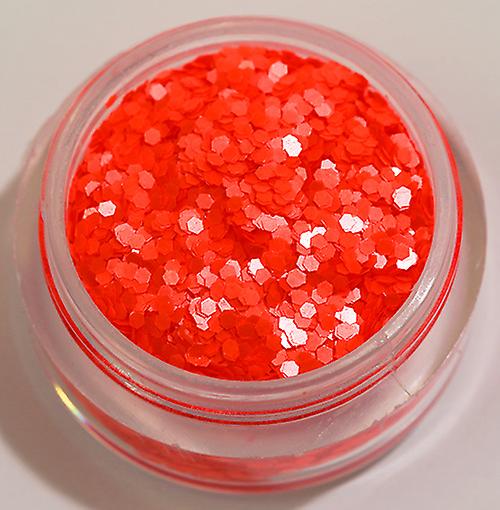 Brillo de uñas - Hexágono - Naranja neón (mate) - 8ml - Glitter