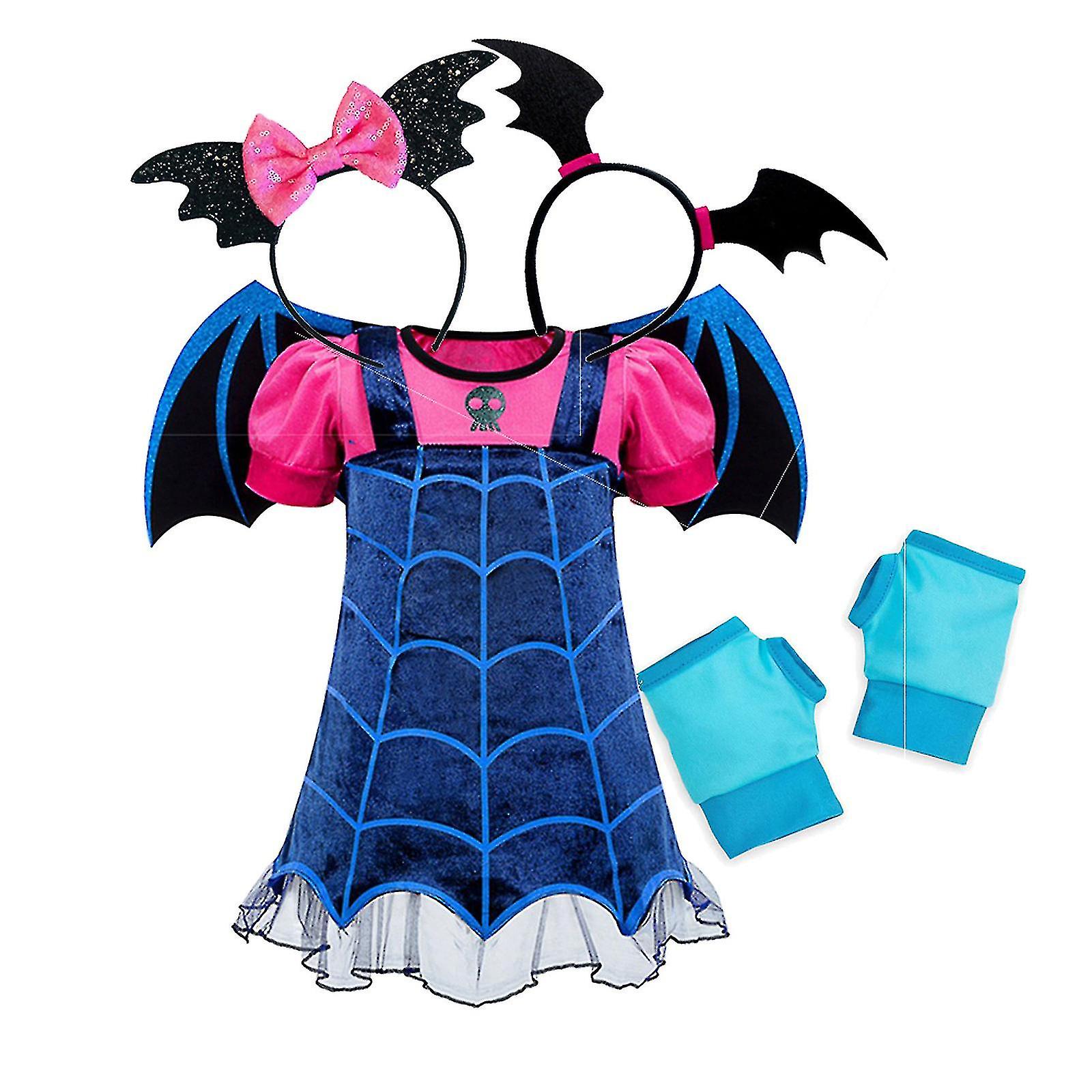 Halloween Vampir Mädchen Prinzessin Kleid Kleid + Handschuhe + Haarband