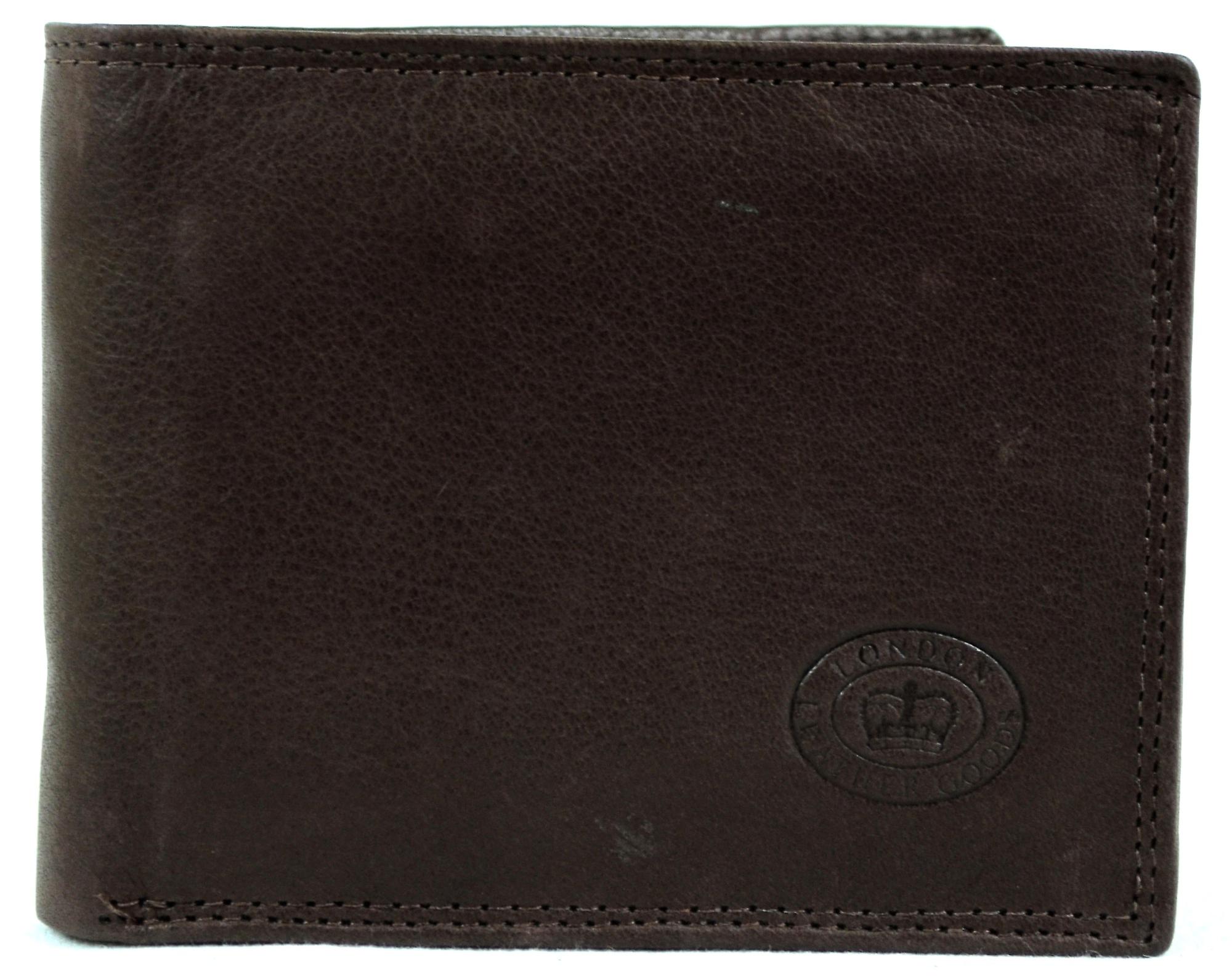 Men's Matt Finish Nappa Leather Bi-Fold Wallet with 9 Credit Card Slots and Multiple Pockets  - Brown
