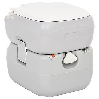 Camping Toilet Portable Grey and White 22+12 L HDPE