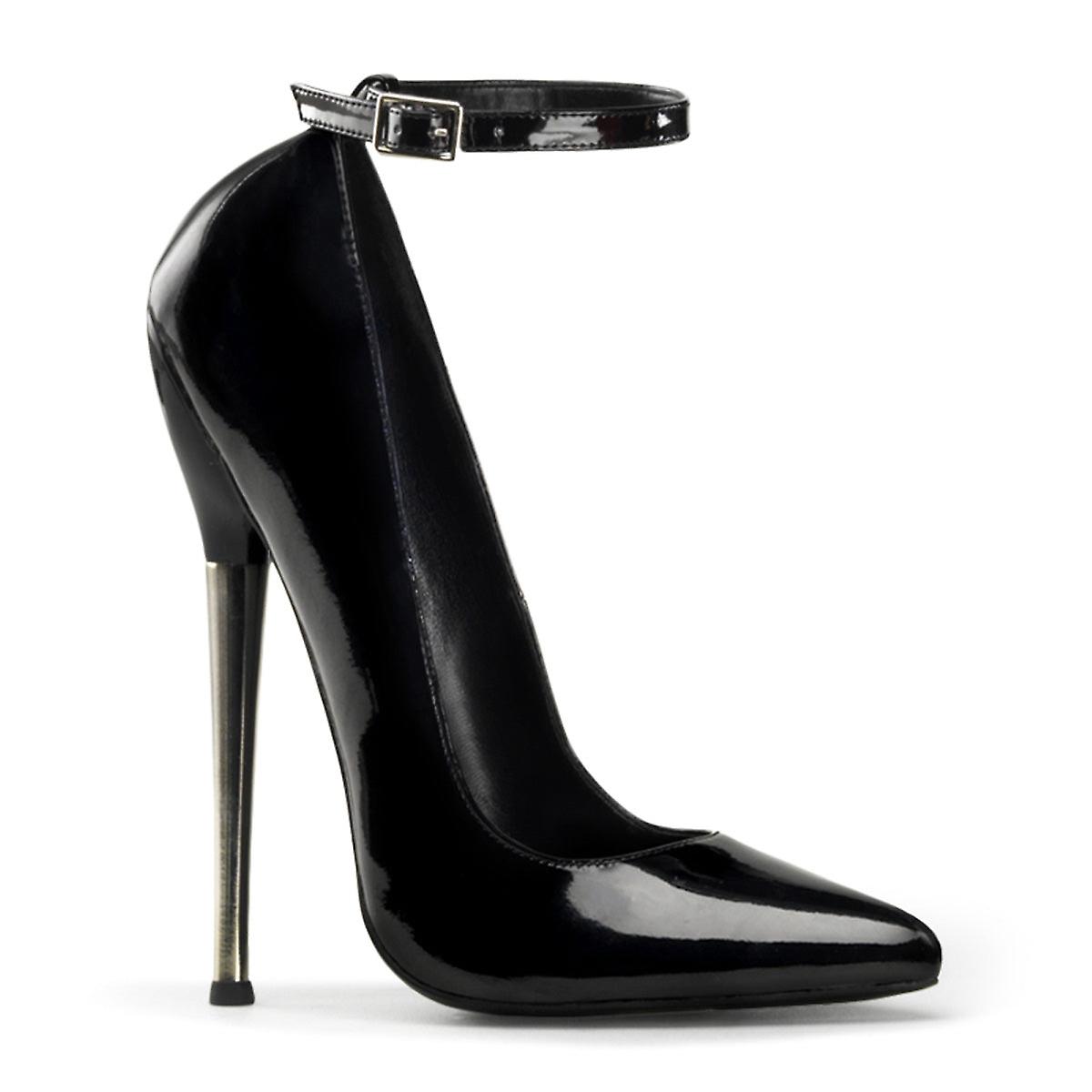 Devious Womens Pumps Dagger-12 Blk Pat