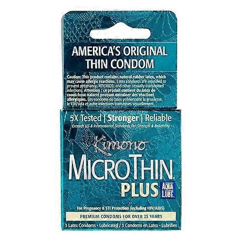 Mayer Laboratories 和服 MicroThin Aqua 润滑乳胶避孕套,3 CT
