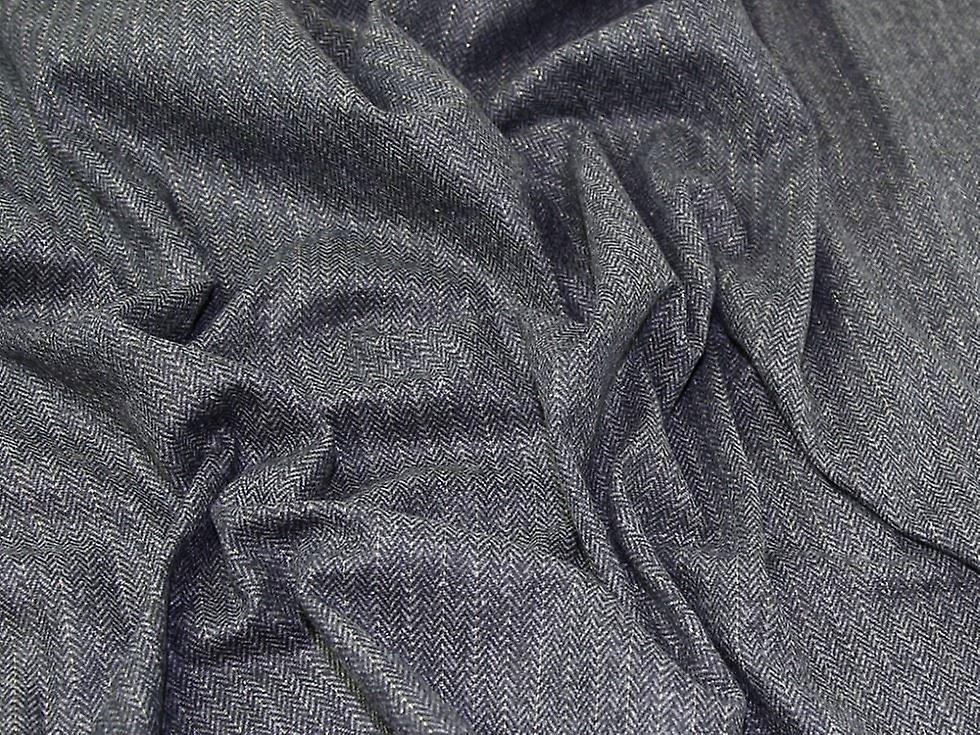 1.45m Lady McElroy Wool Blend Coating Fabric Charcoal - per metre