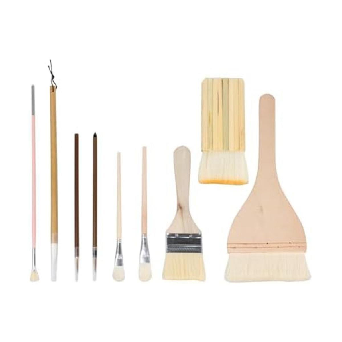 Pottery Glaze Brushes Ceramic Brushes 9 Different Shapes Artist Brushes Art Brush Set Oil Painting