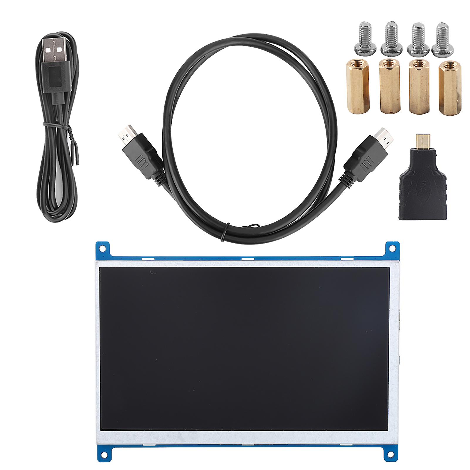 Écran TFT HD 7 pouces 1024 x 600 pour moniteur d'entrée HDMI pour Raspberry Pi 4B/3B
