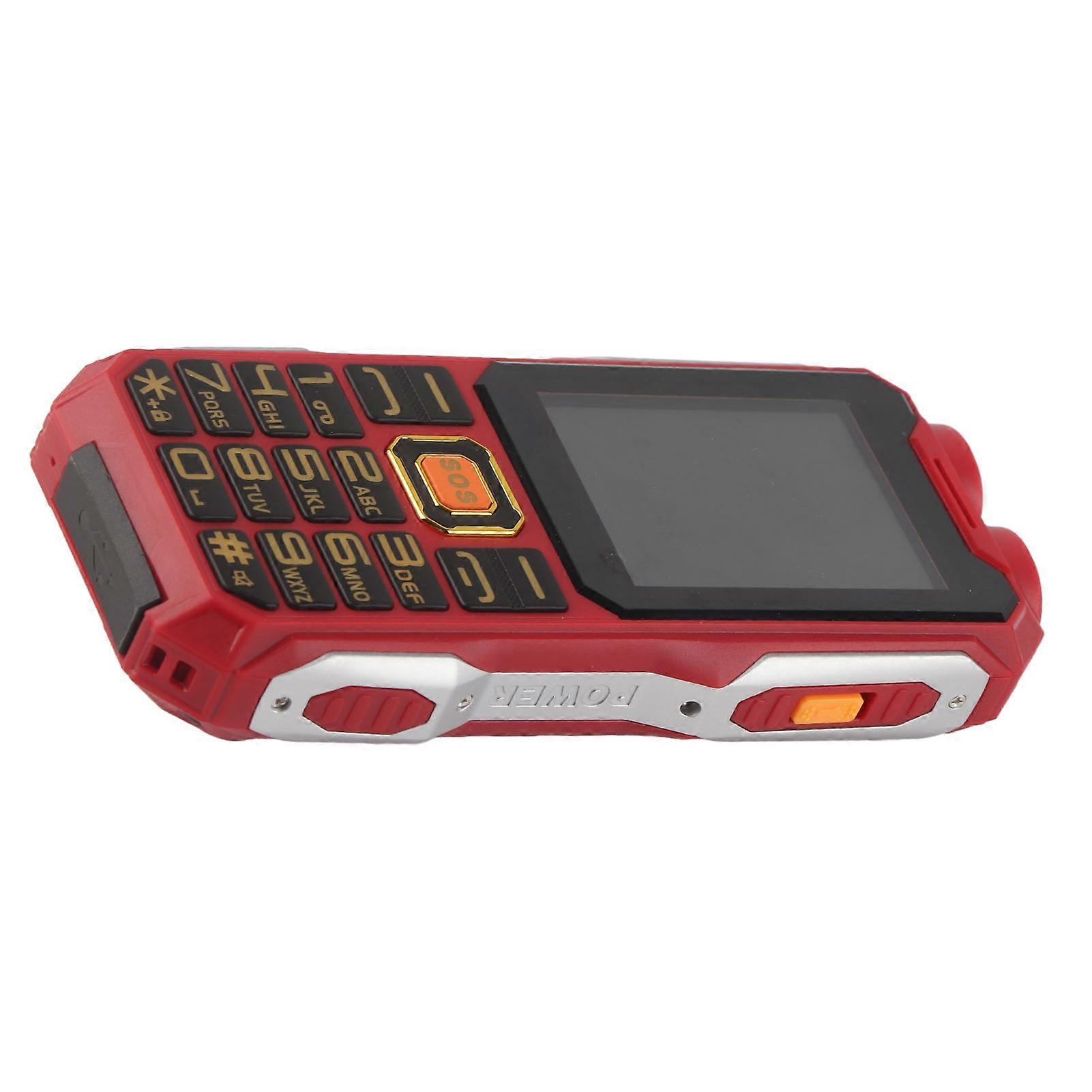 2.4in 1.3MP Big Button Double Card Senior Cell Phone Bluetooth 2G SOS Large Button Elderly Mobile Phone 3000mAh Red 