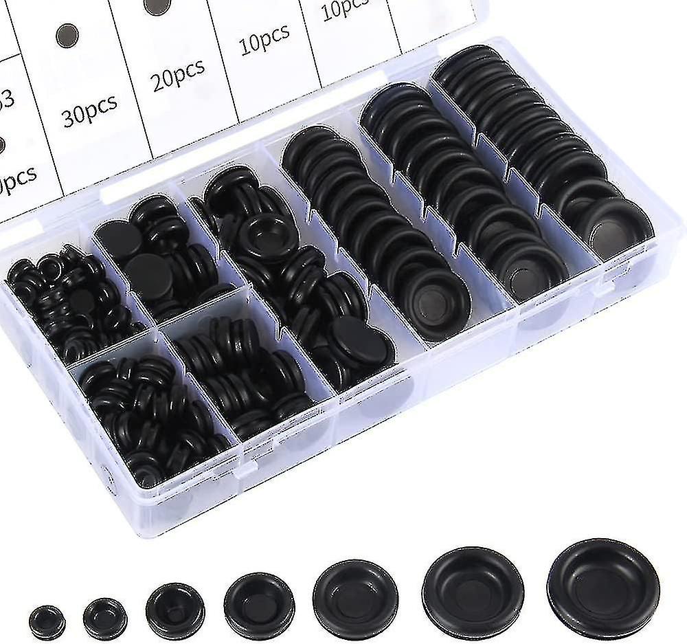 170片橡胶塞，橡胶垫圈组合，橡胶垫圈孔用于电缆和连接器自动机器泵电缆垫圈 - 18种尺寸