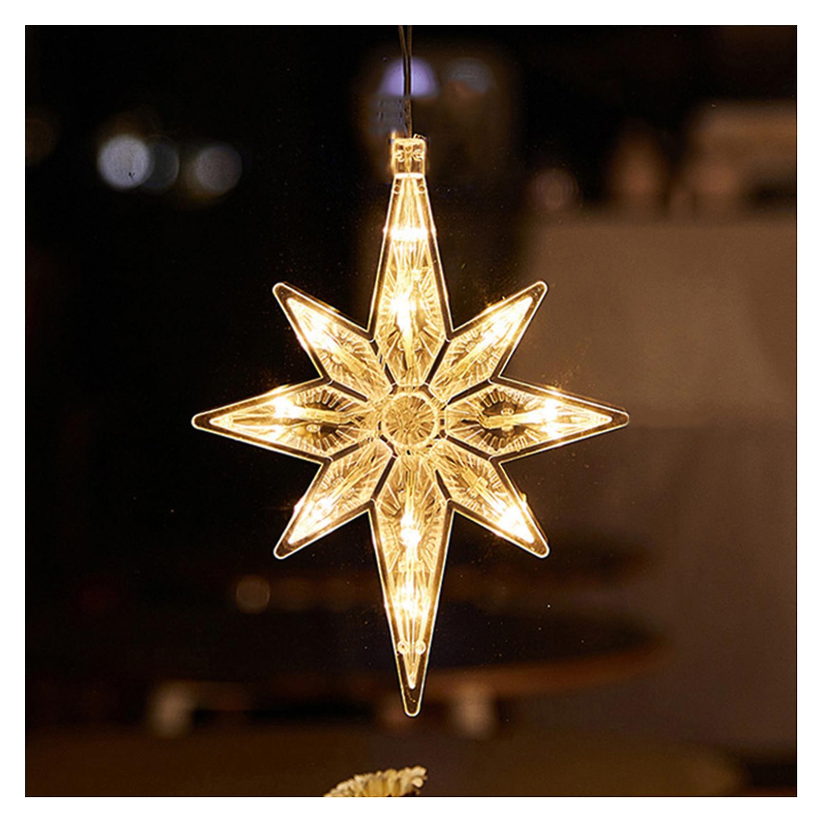 Suction Cup LED Christmas Lighting Battery Operated Hanging Indoor Window Light for Christmas Tree Decor