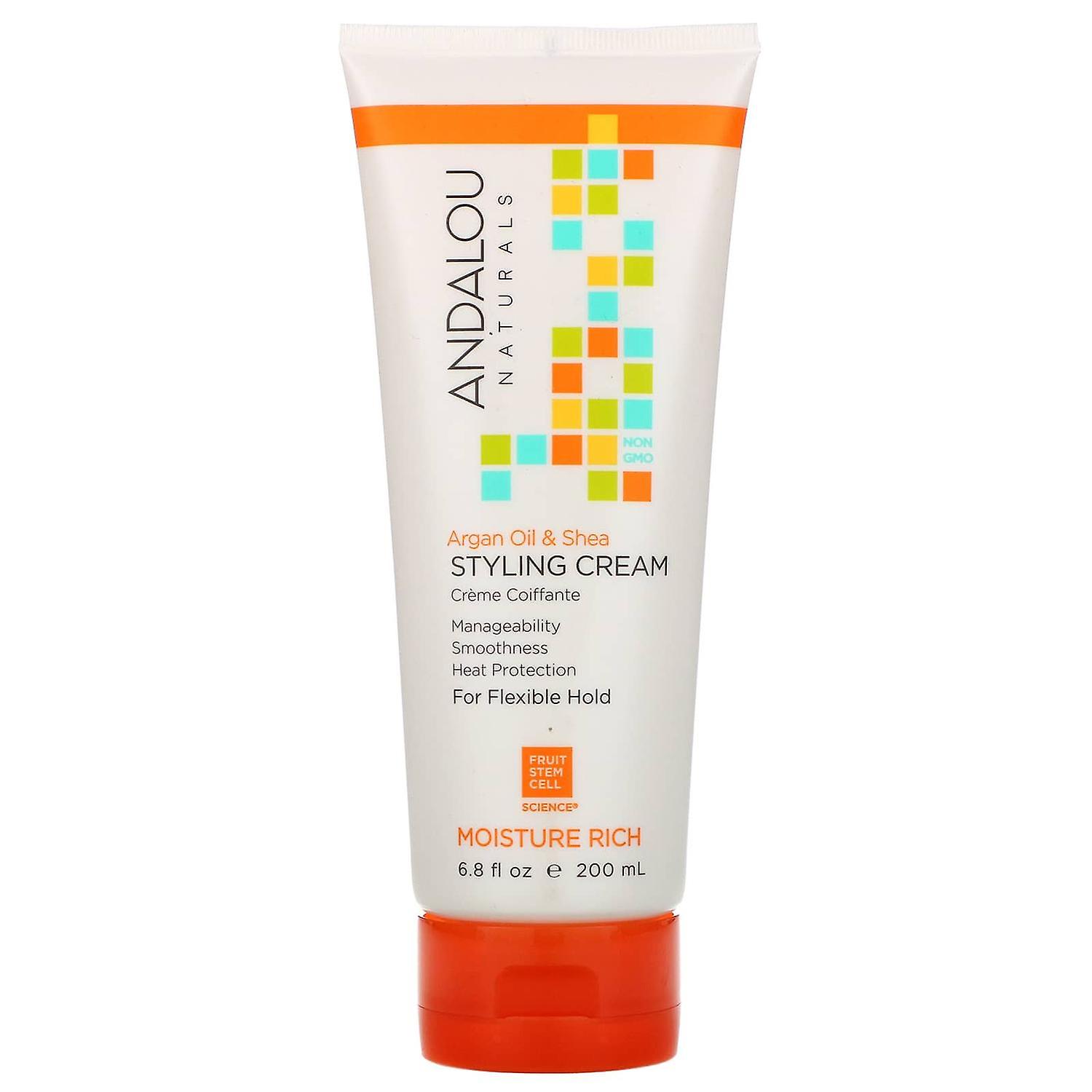 Andalou Naturals, Styling Cream, Argan Oil and Shea, Moisture Rich, 6.8 fl oz (200 ml)