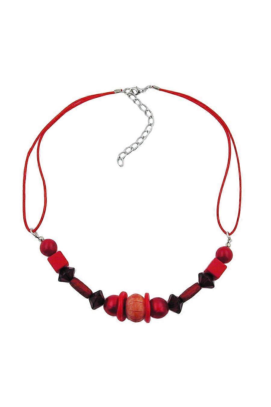 Necklace Red Wooden Beads - Gl00427