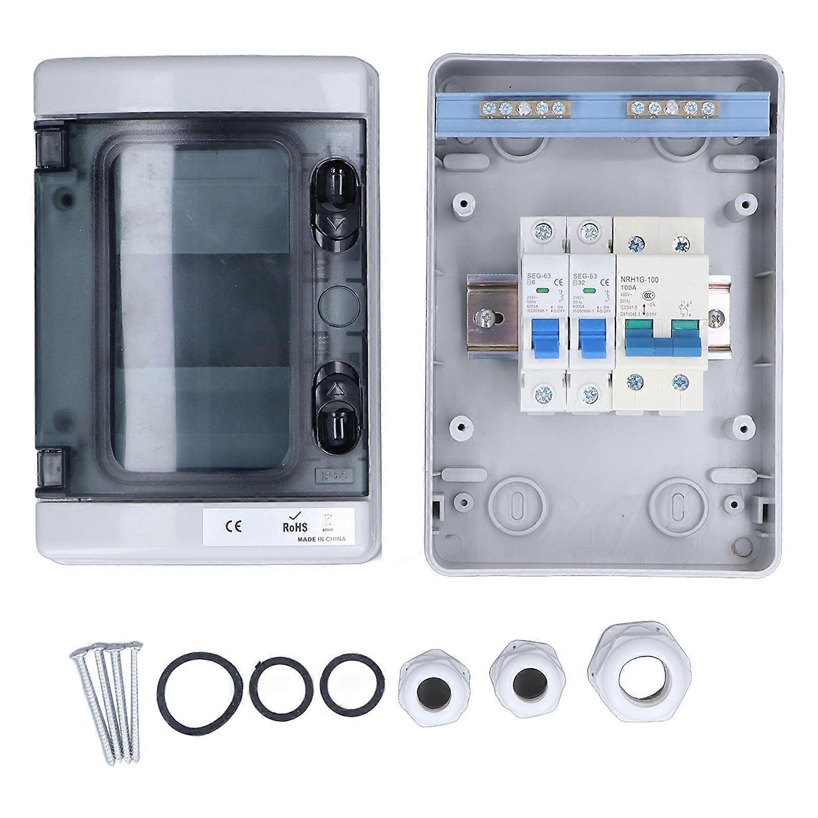 Waterproof Distribution Box ABS PC Circuit Breaker Distributions Protection Boxes for Garages 230V