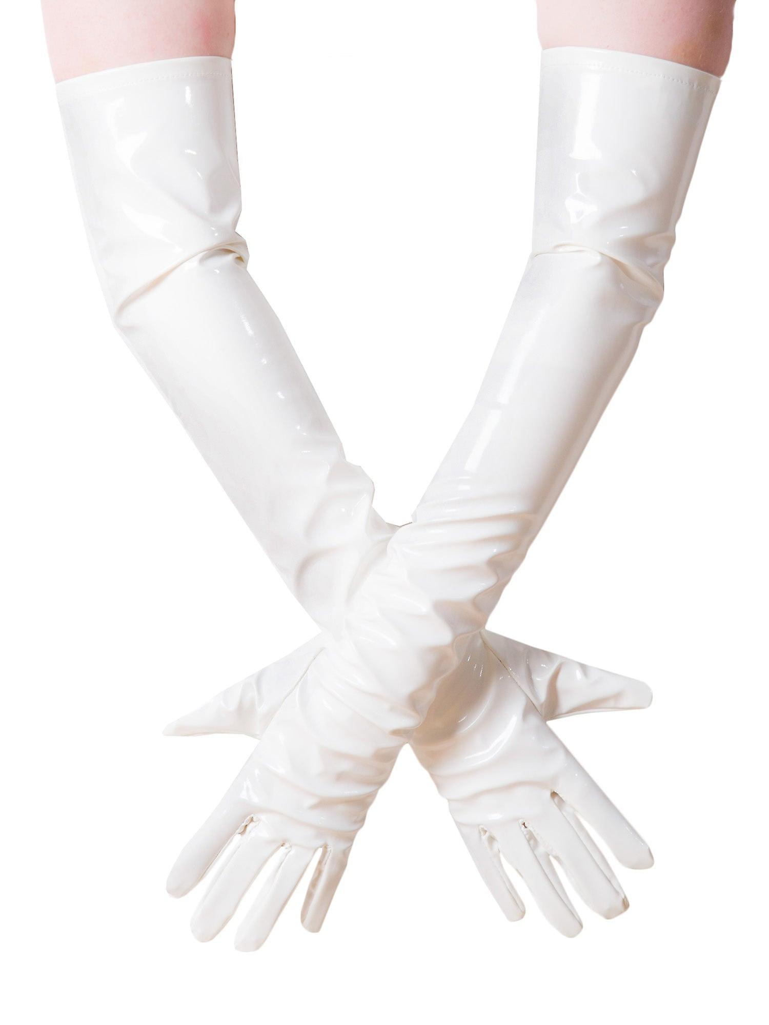 White Pvc Long Opera Gloves