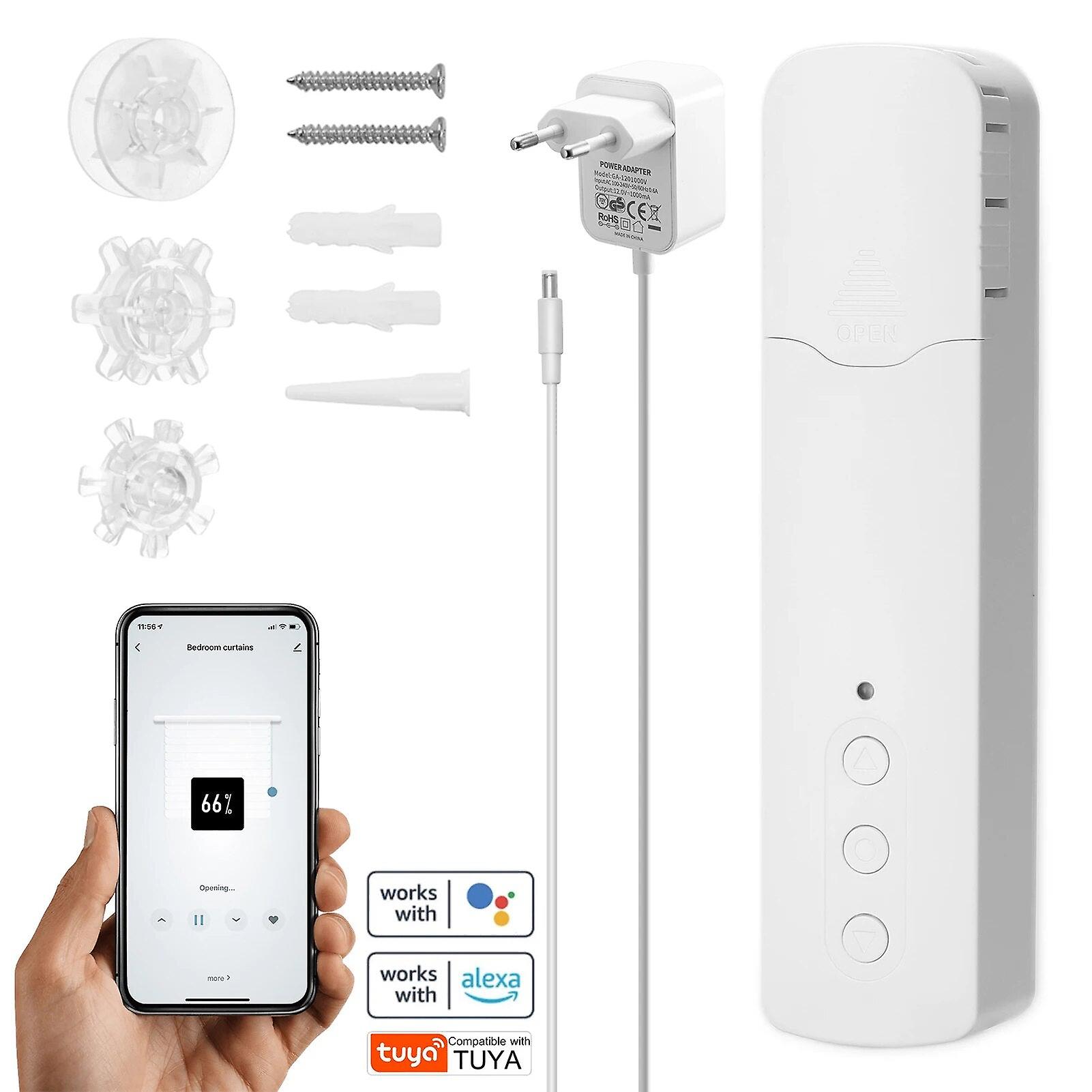 Tuya Wifi Tm616egwt Pull Bead Curtain Motor Electric Mobilephone App Voice Control Compatible With Alexa Google Home
