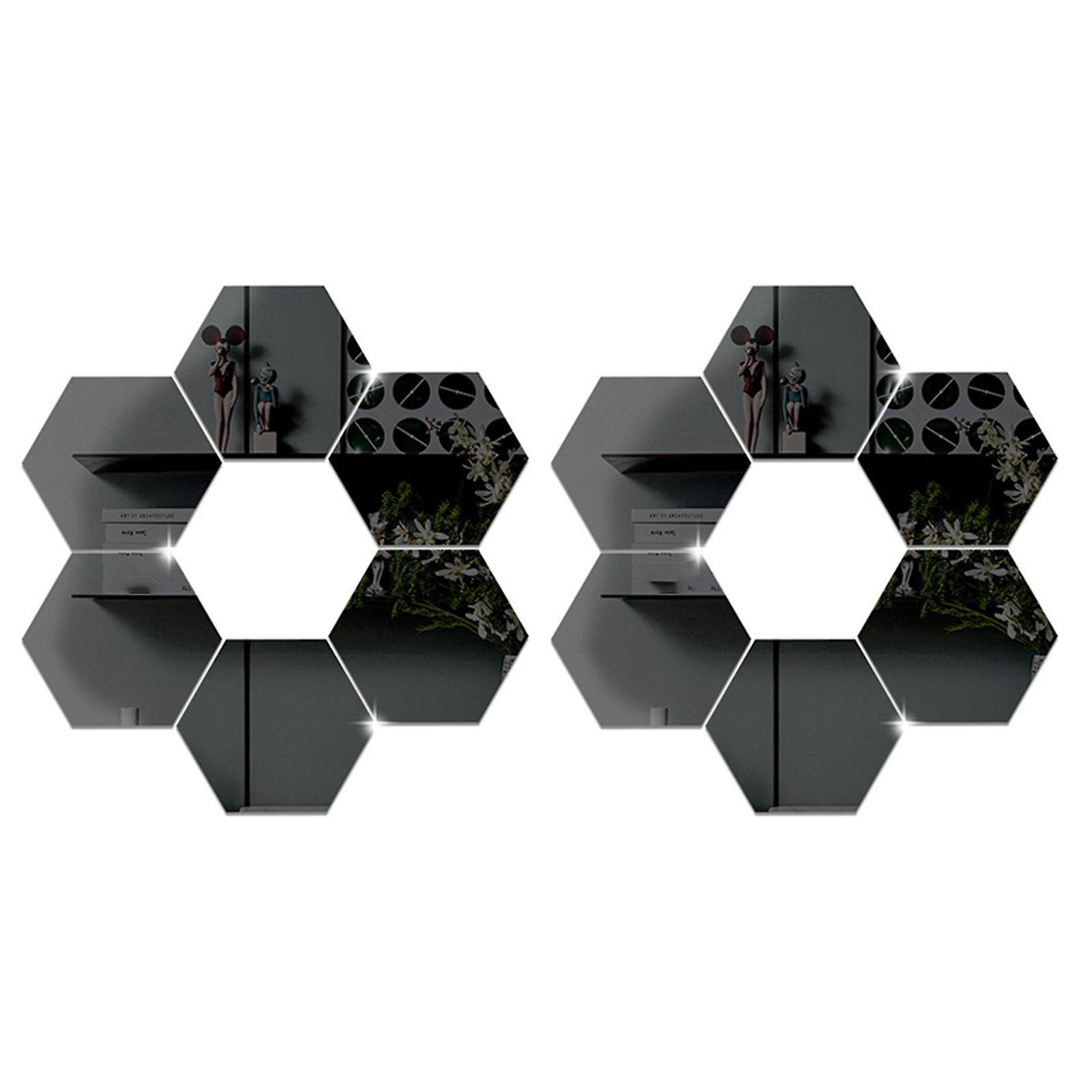 DIY Hexagonal Mirror Stickers Clear Surfaces Mirror Decoration For Bathroom