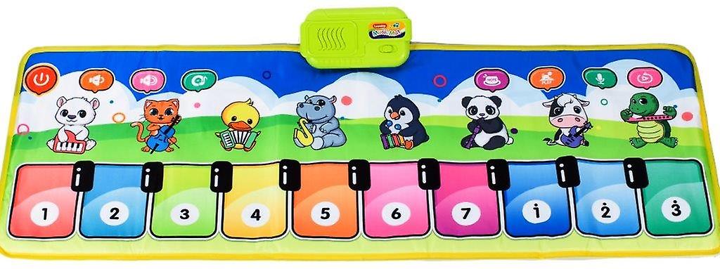 Interactive piano music mat with recording