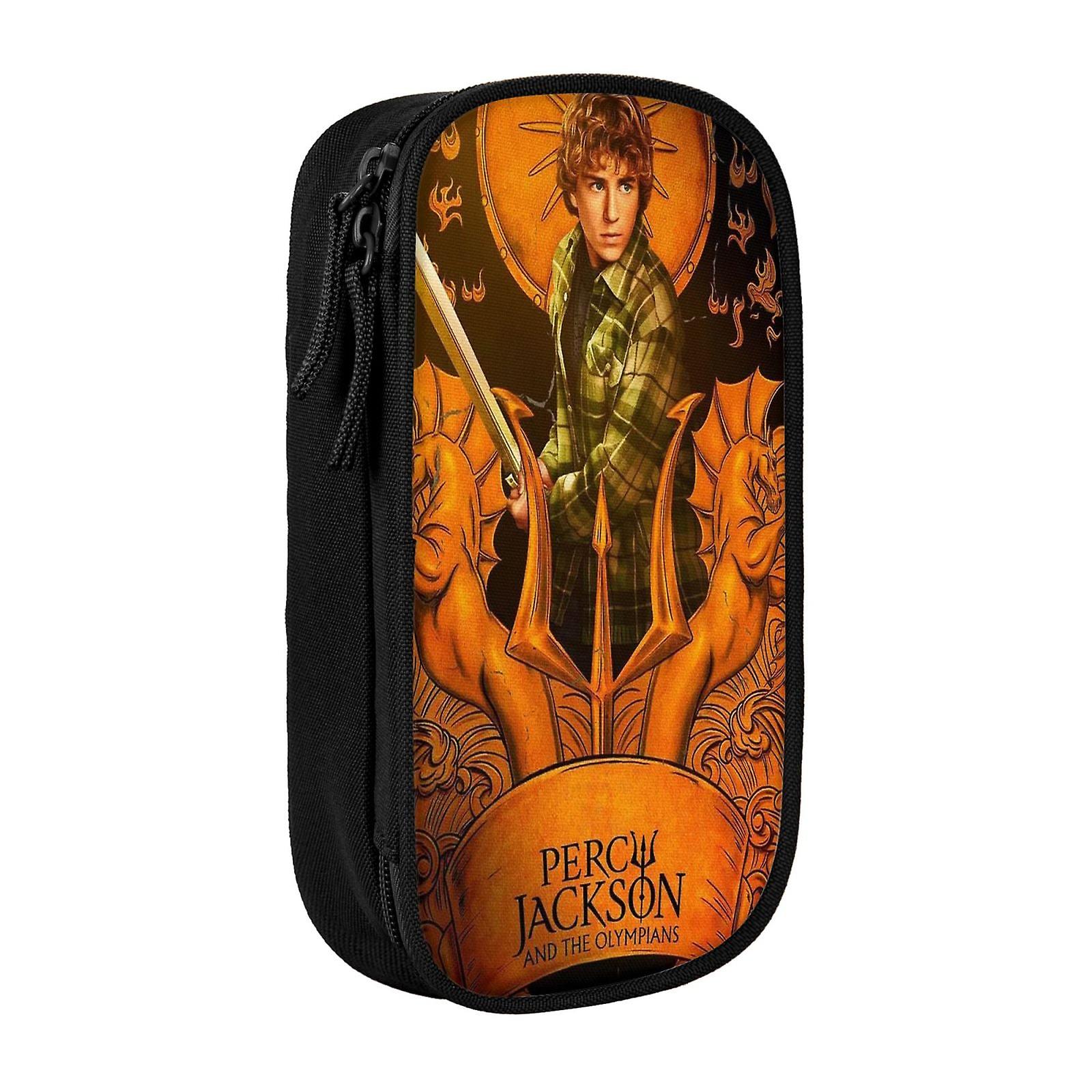 بيرسي جاكسون قلم رصاص الحقيبة حالة ماكياج حقيبة سعة كبيرة سستة حقيبة مستحضرات التجميل طبقة مزدوجة تخزين القلم حقيبة الحقيبة