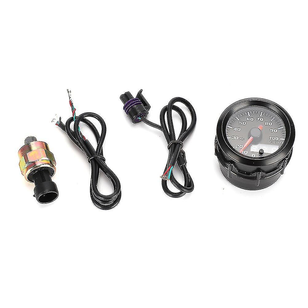 2In 52mm car oil pressure gauge pointer 7-colors digital led meter with sensor