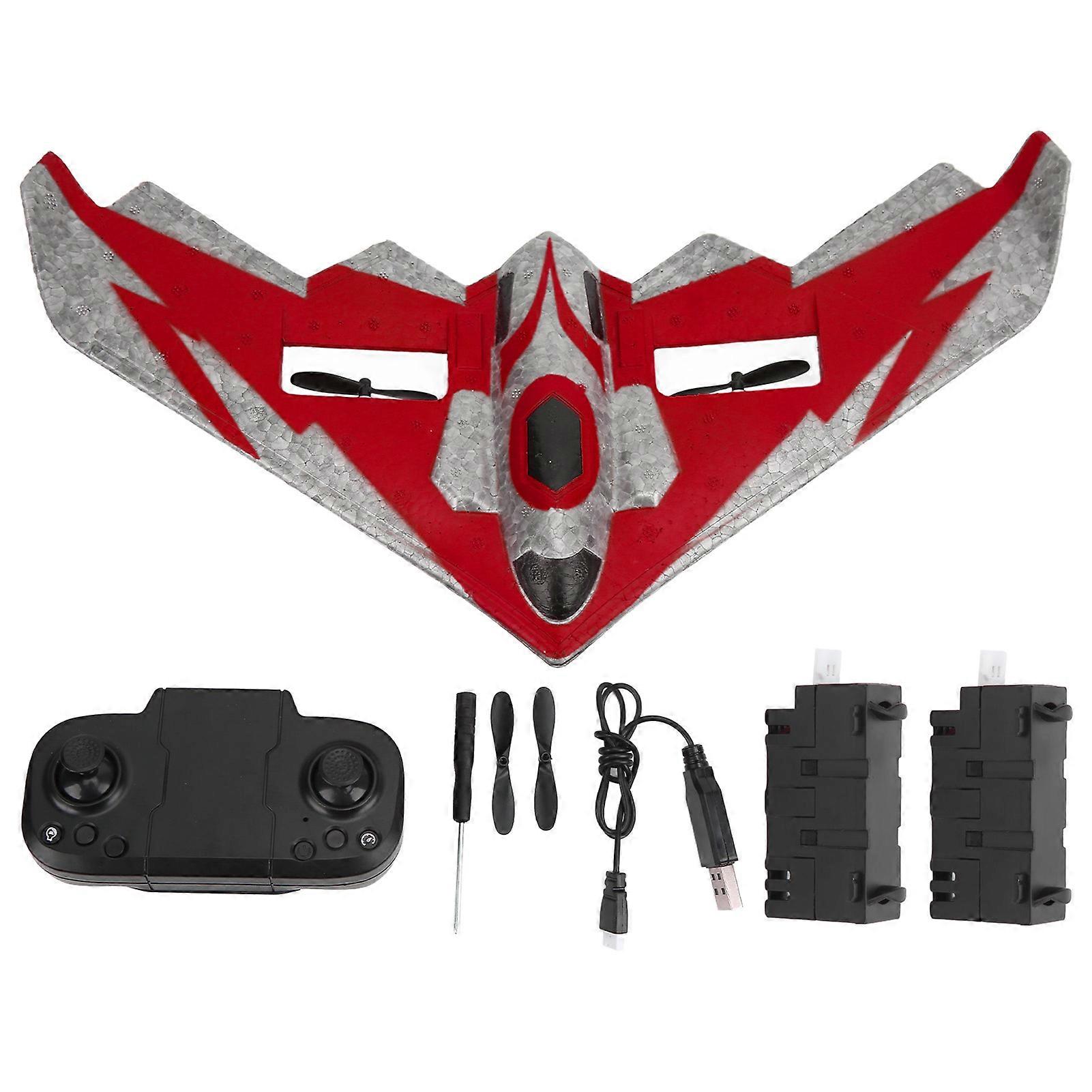 RC Glider EPP Foam Hand Throwing 2CH 2.4GHz Remote Control Airplane with LED Light for 14 Years Above Red