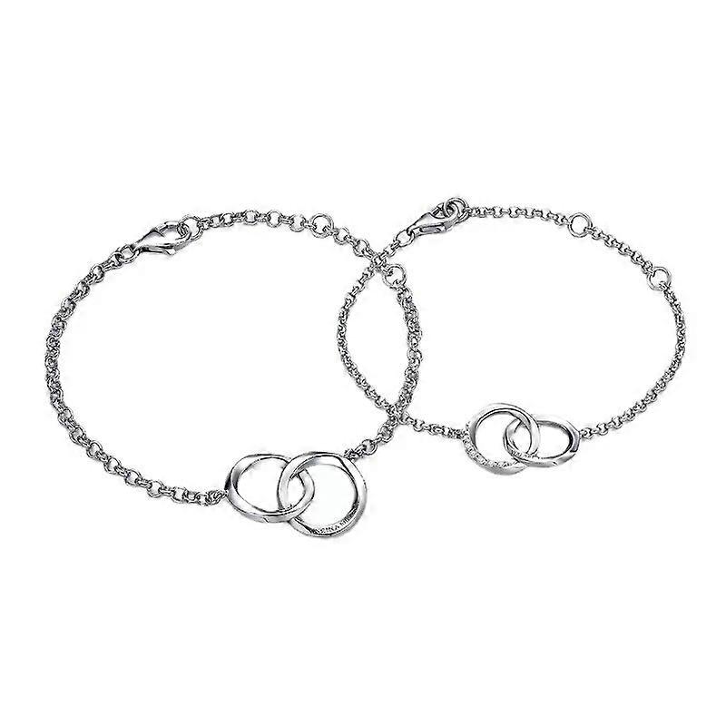 Couples Necklaces Bracelets Solid Sterling Silver Mobius Eternity Circle Matching Necklace