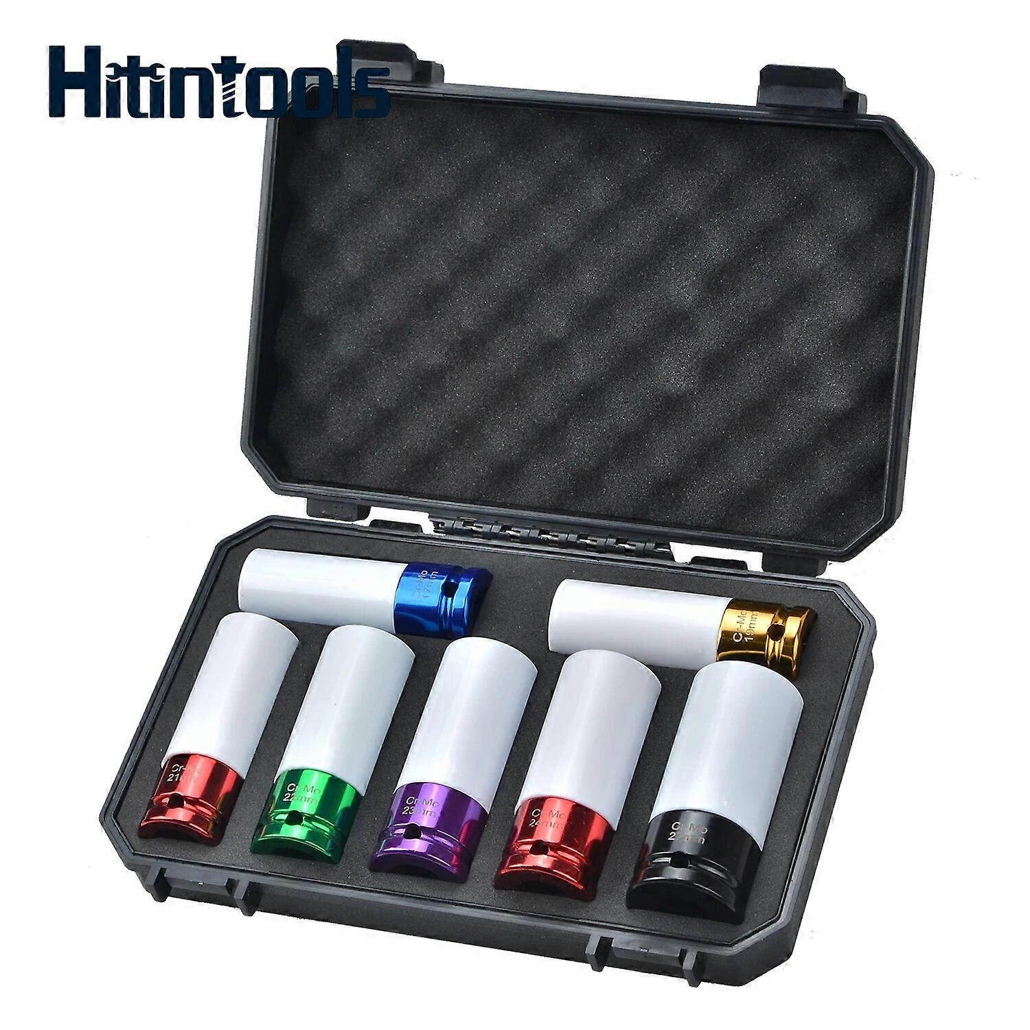 7pcs 1/2" Lug Nut Socket Impact Socket Set Socket Wheel Protector Set No.44820