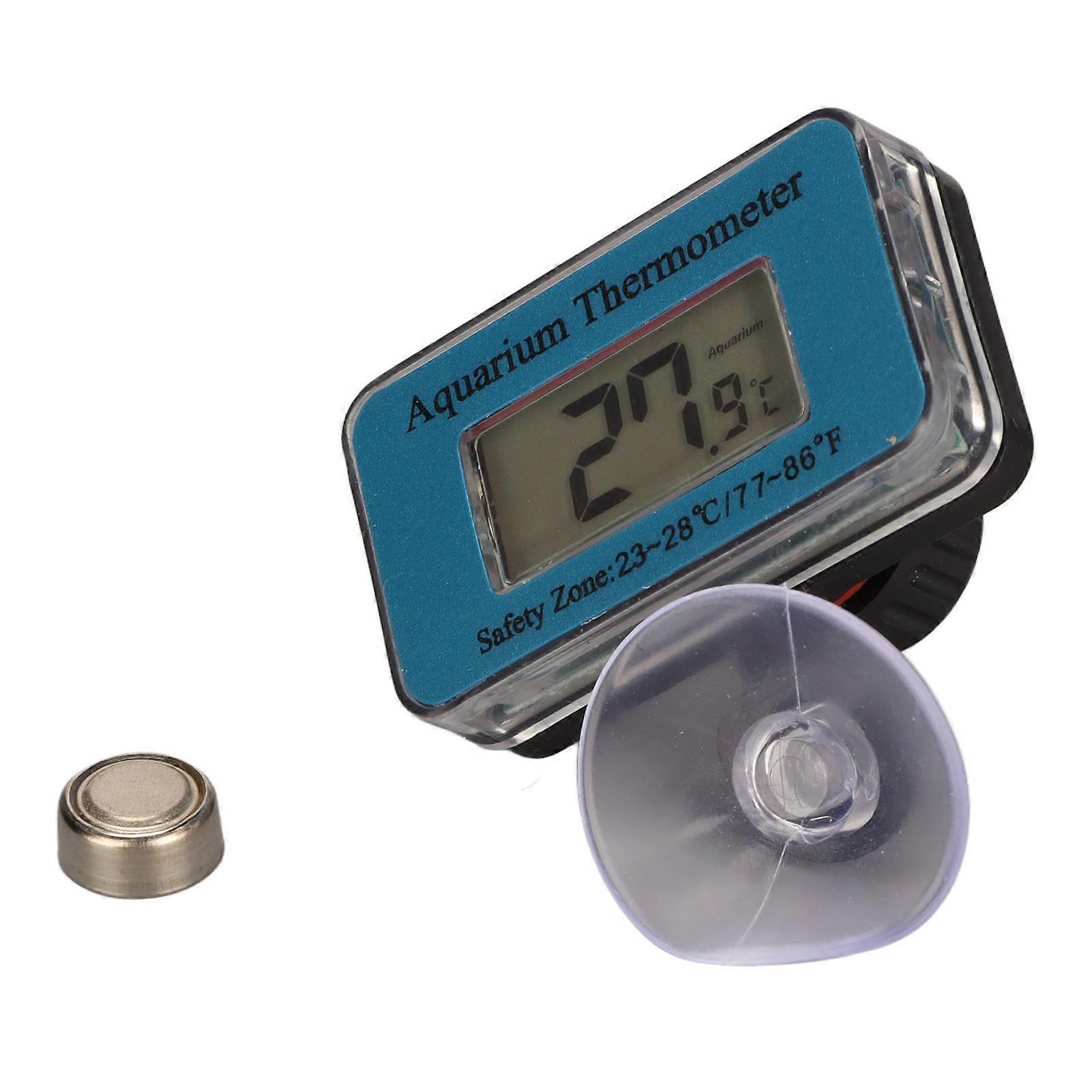 Aquarium Thermometer Waterproof Large LCD Display Cordless Design Digital Fish Tank Temperature Sensor with Suction Cup