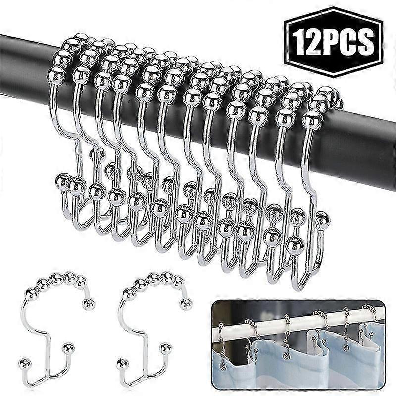 12pcs shower curtain hook, curtain hanging ring bathroom tools