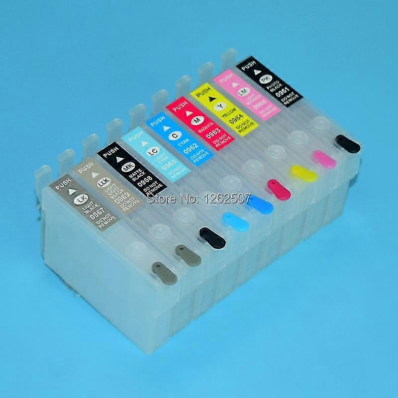 hg T0961-T0969 9Colors Refillable Ink Cartridge With Auto Reset Chip For Epson Stylus Photo R2880 Printers
