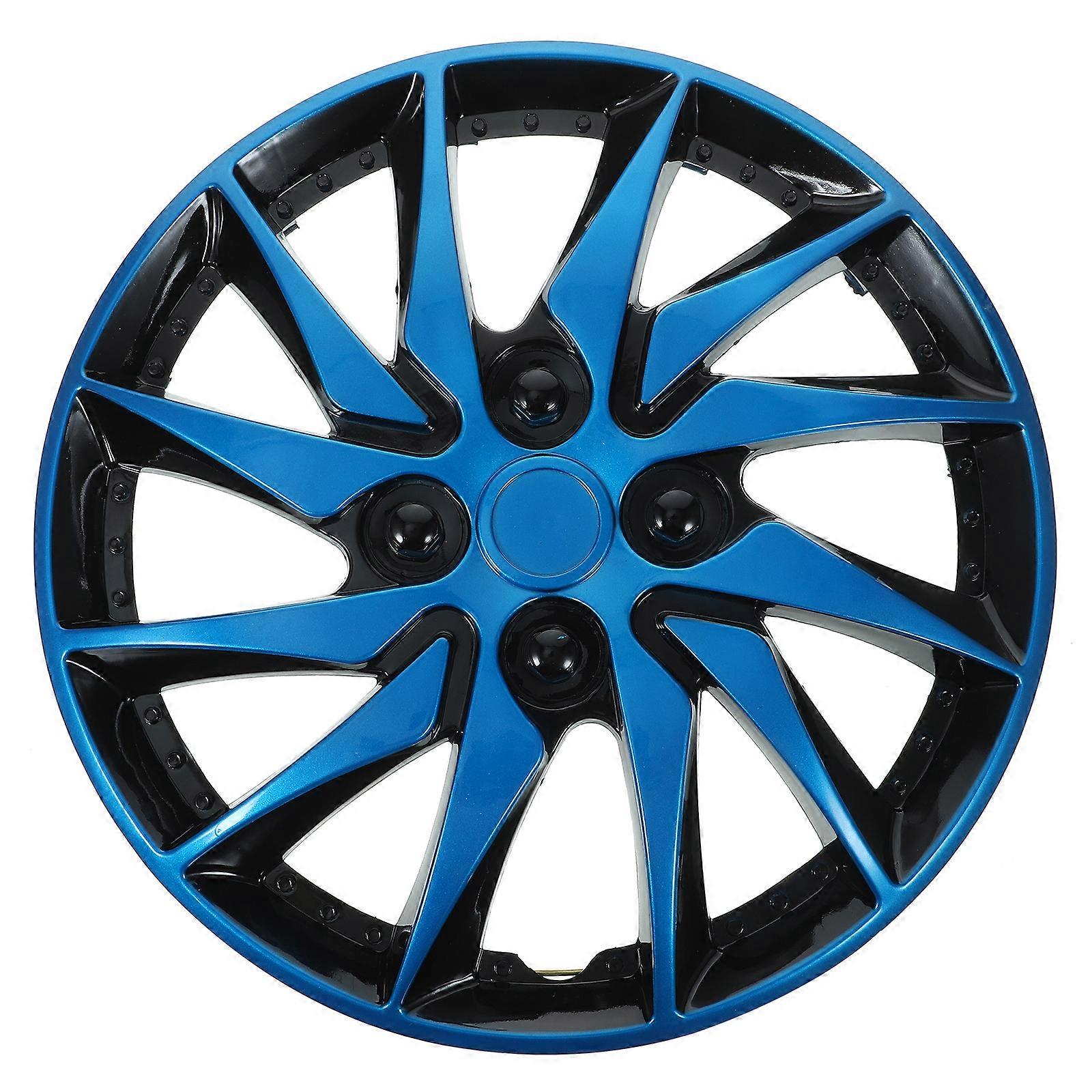 1Pc Car Wheel Case Hubcap 15.55 Inch Hubcap for Car Hub Auto Refit Accessory (Blue Black)