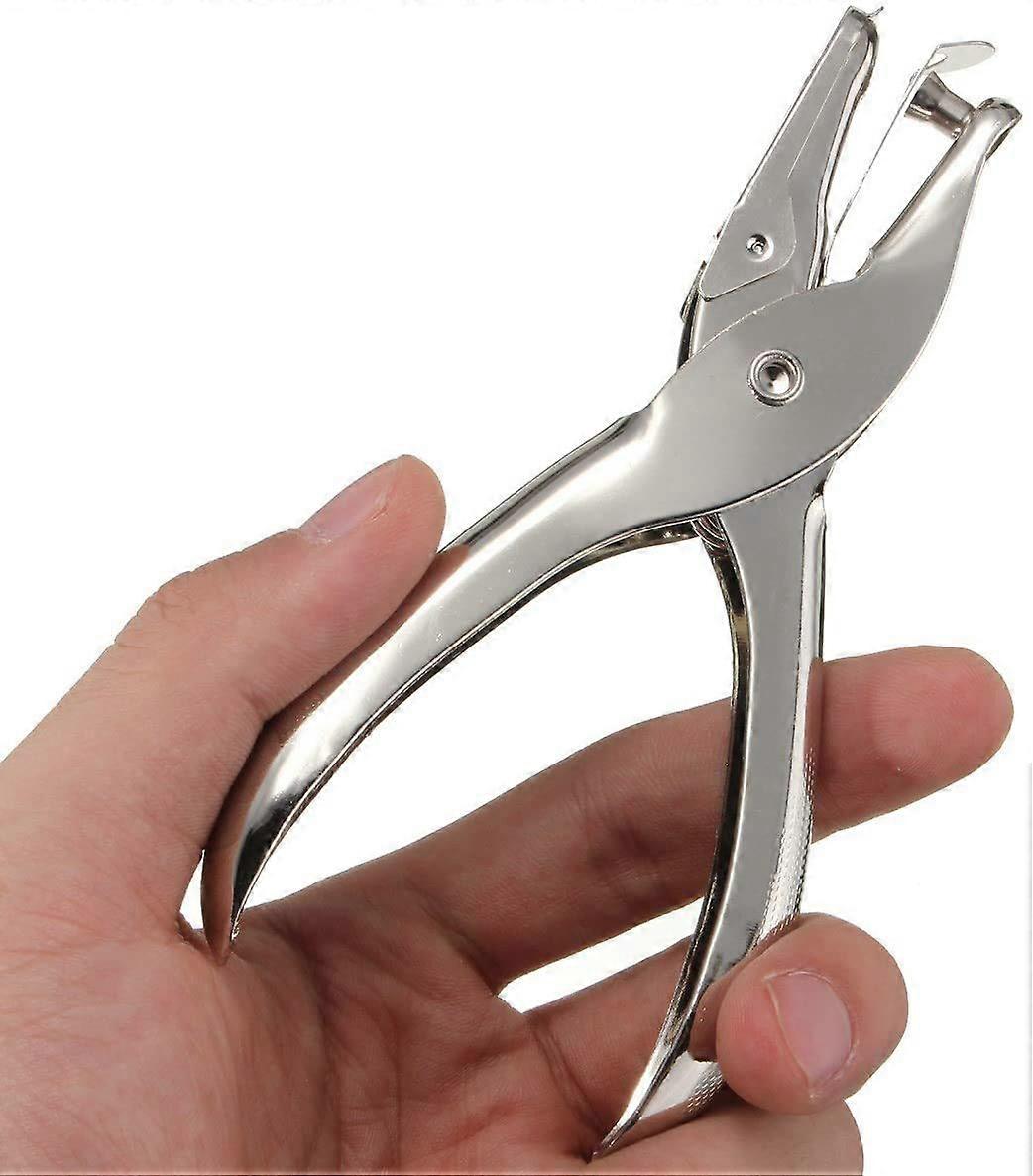 Single Hole Pliers Punch One Hole Chrome Metal Perforator - 10 Sheet Capacity