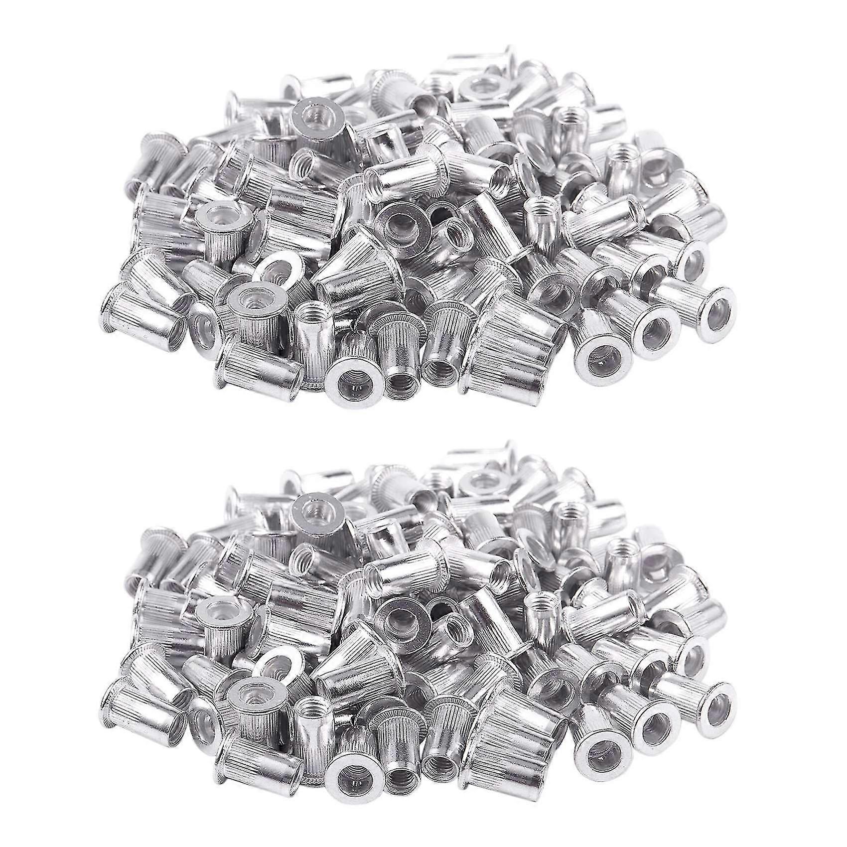 M5 Aluminium Threaded Rivnuts Flat Head Rivet Nuts Nutserts 200pcs
