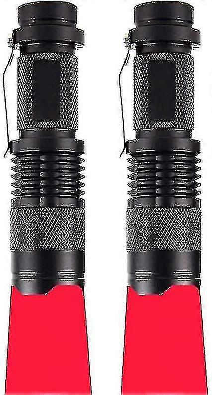 2 Pack Red Light Torch, Mini Red Flashlight Zoomable Signal Torches Waterproof