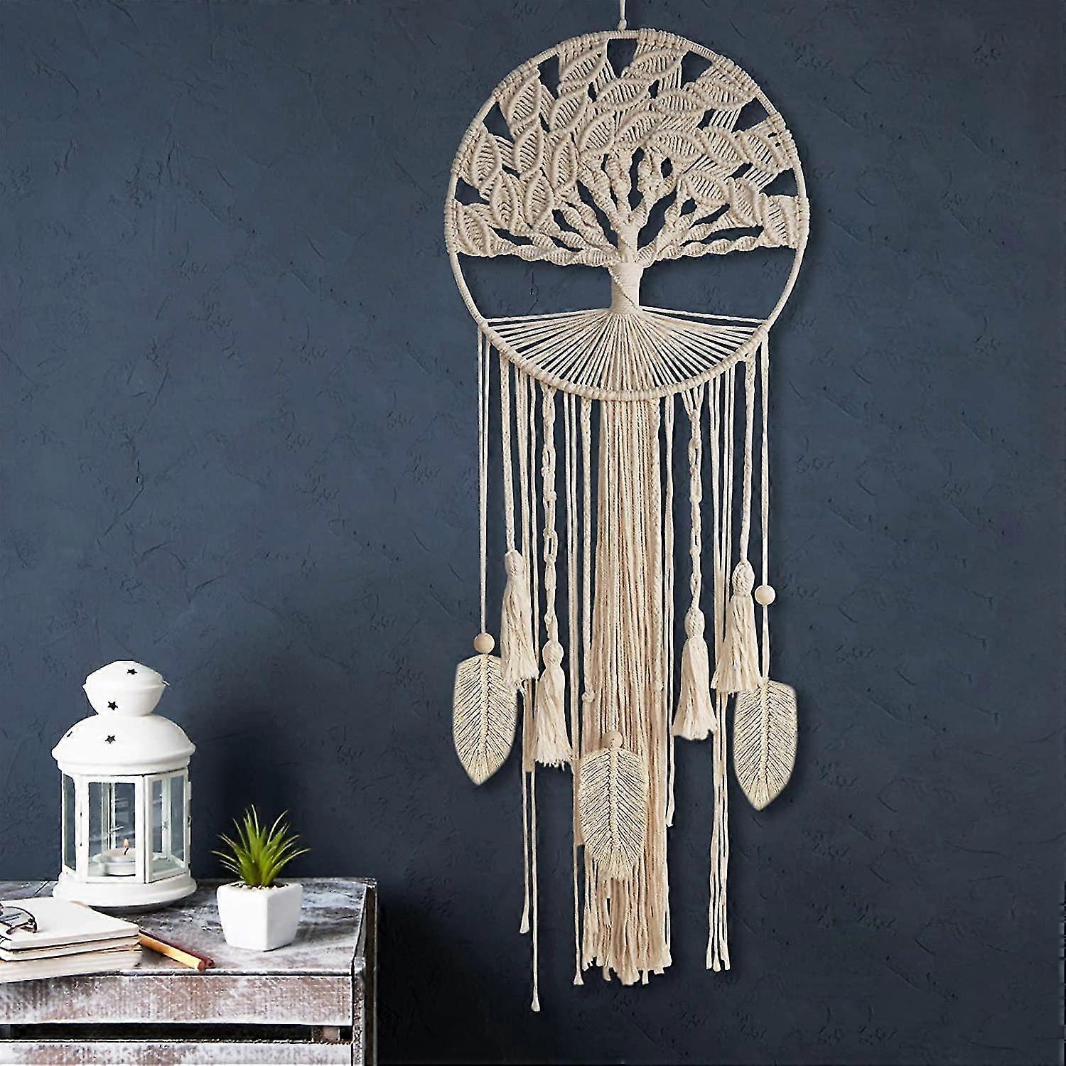 Large Tree Of Life Dream Catcher with Feather Leaf for Home
