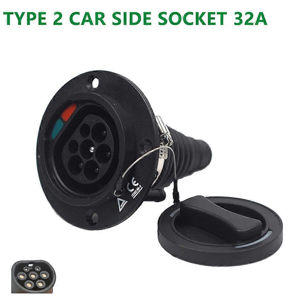 EV Charging Car power connector Plug 16Amp 32Amp Type 2 IEC 62169-2 Mennekes Socket Male Inlet Sockets EU Standard inlet 32A EV Side