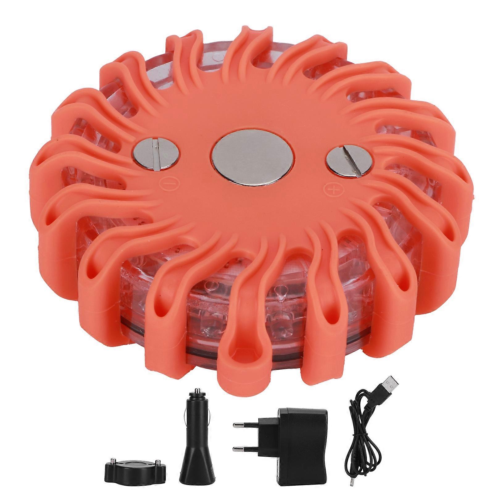 Rechargeable LED Safety Warning Traffic Light Waterproof Strobe Light Emergency Lamp EU 100240V