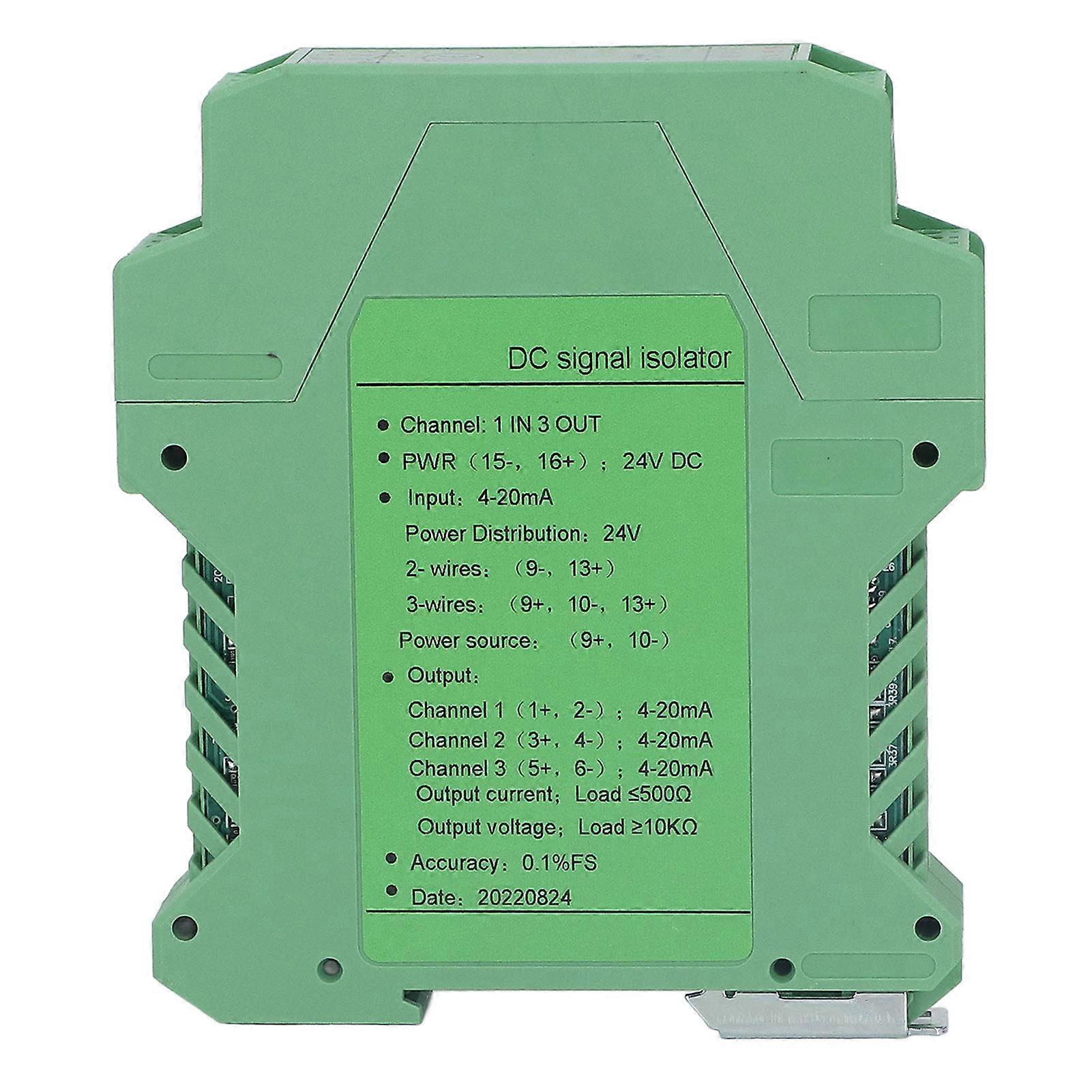 Stromsignal-Isolator-Transmitter 1 In 3 Out DC Signaltrenner Strom-Spannungs-Transmitter für SPS-Erkennung DC24V 4-20mA