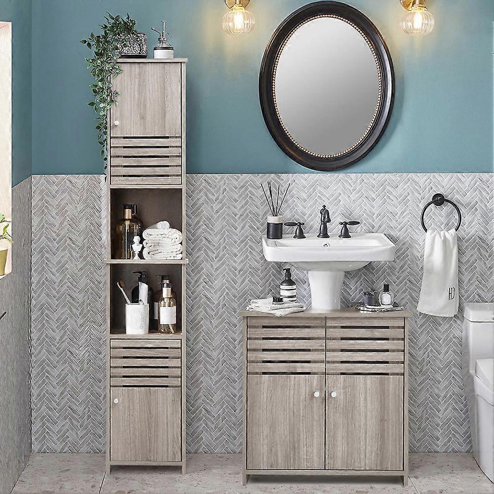 2PCS Under Sink Cabinet with Tall Cabinet Storage Unit