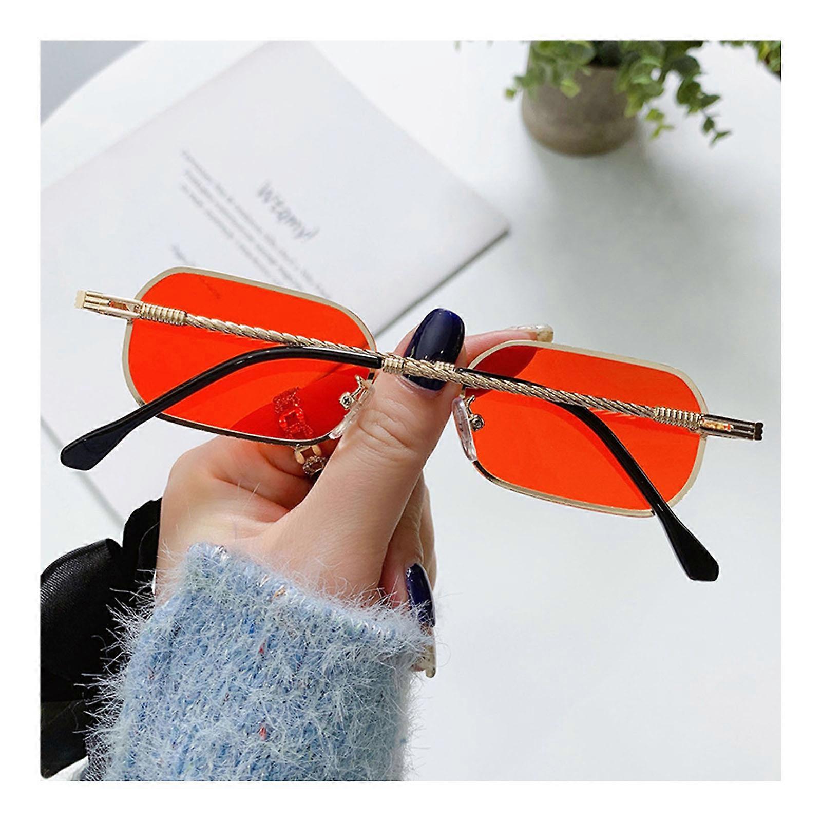 Vintage Small Frame Sunglasses Elliptical Colored Lens Photograph Props