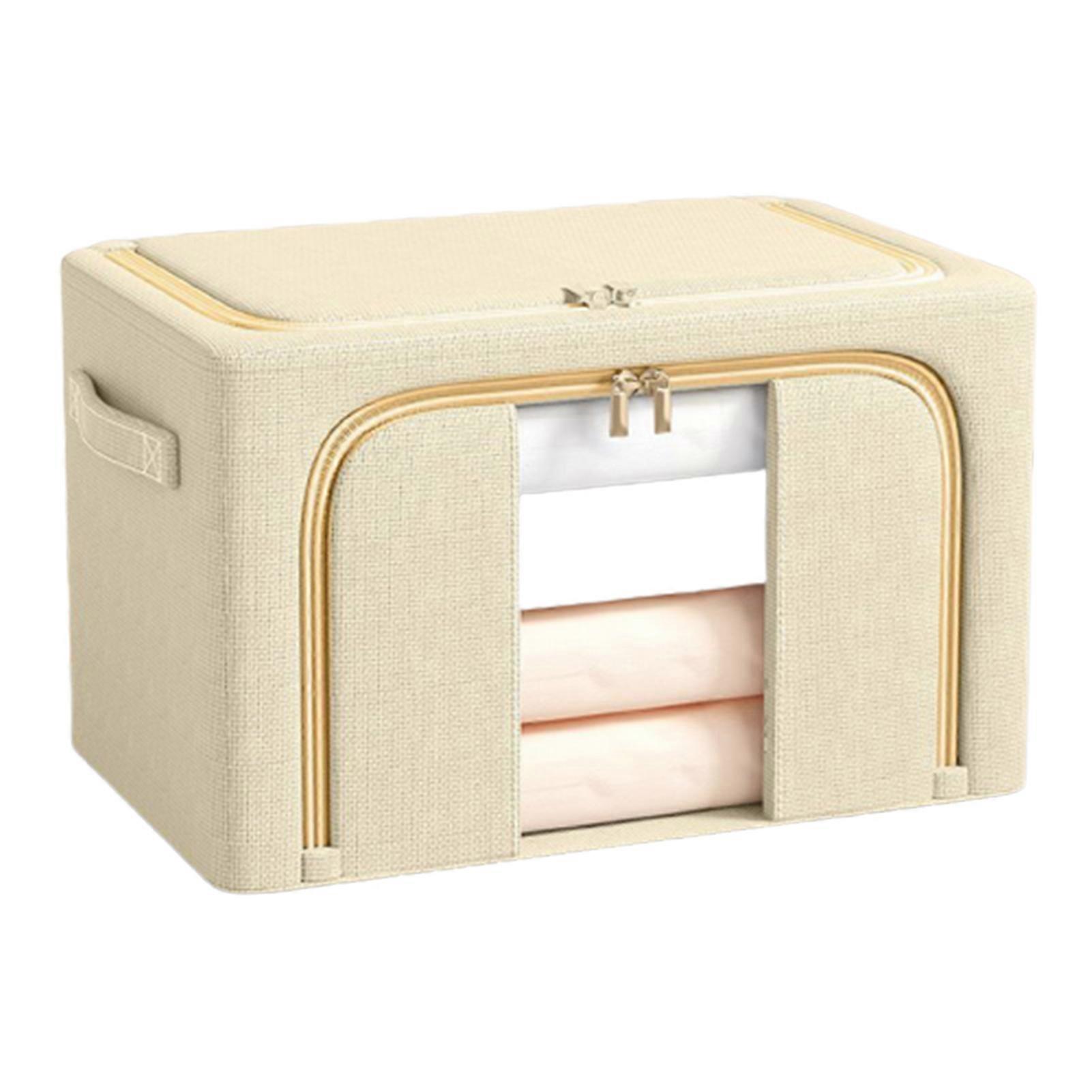 Folding Fabric Oppbevaringsboks Stackable Lin Fabric Box Organizer for tepper dyner Klær