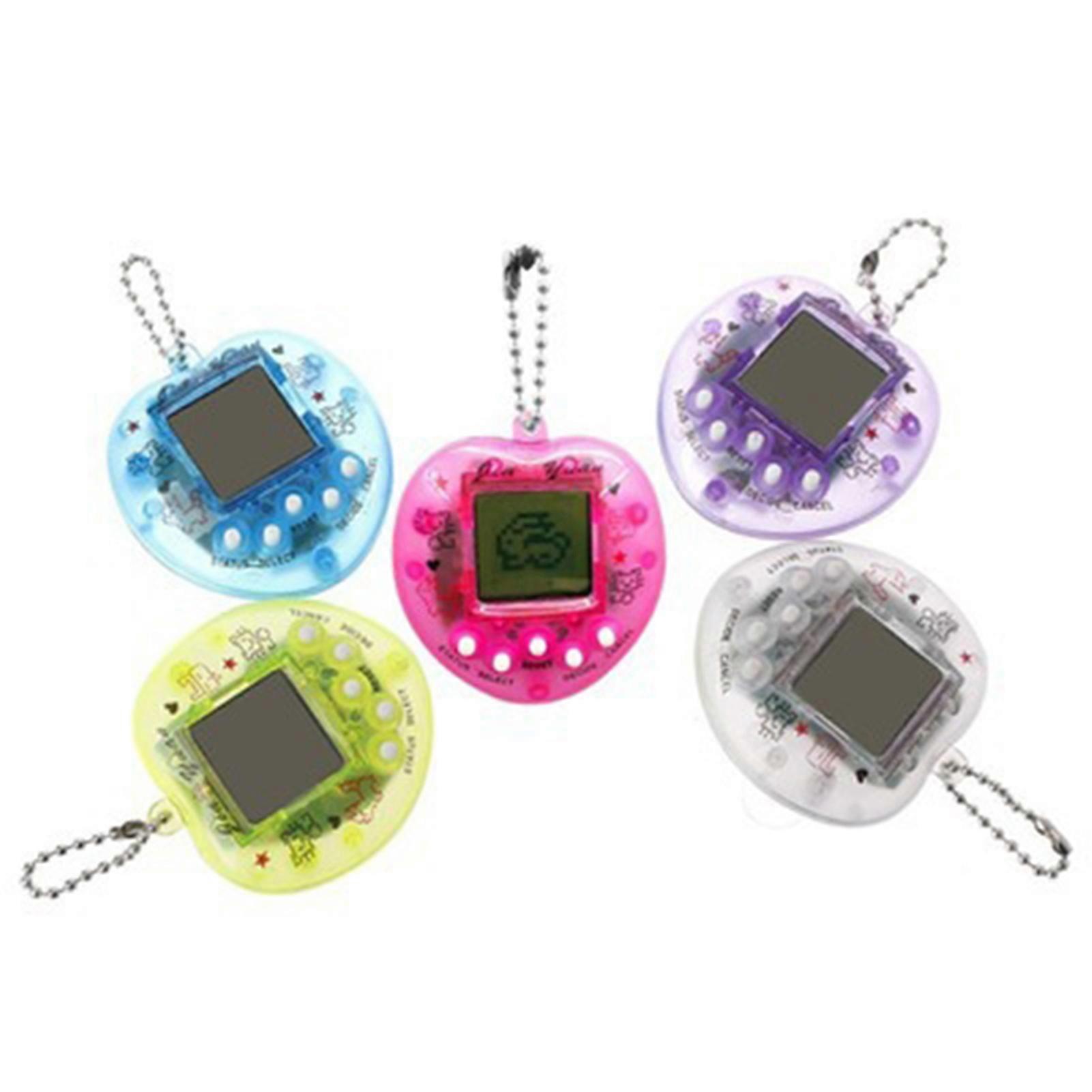 Electronic Pet Game Machine Transparent Heart Shape Virtual Pet Puzzle Game