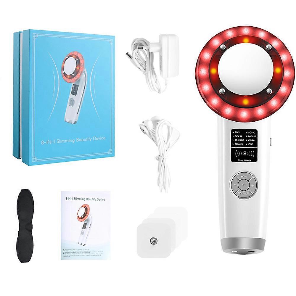 8 in 1 Slimming And Beautifying Instrument EMS RF LED Color Ultrasonic Facial Beauty Instrument