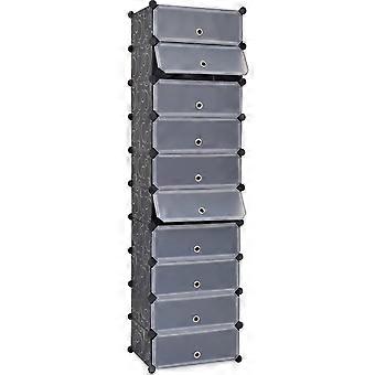 Ineinandergreifender Schuh-Organizer mit 10 Fächern schwarz