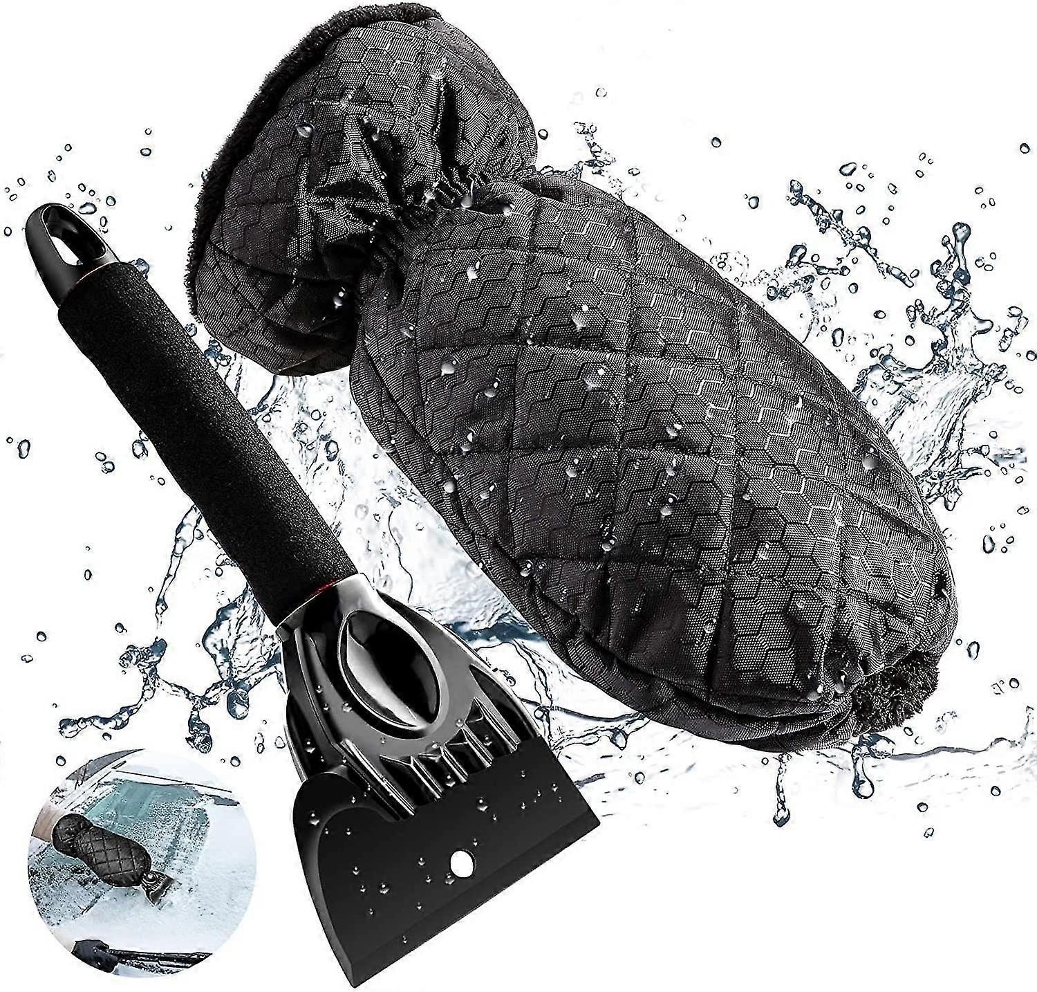 Jääkaavin käsineellä, auton tuulilasin kaavin, jääkaavin Lumilapio Lumilapio Lumiaura auton ikkunaan Tuulilasin poistotyökalu Talvihätätyökalu