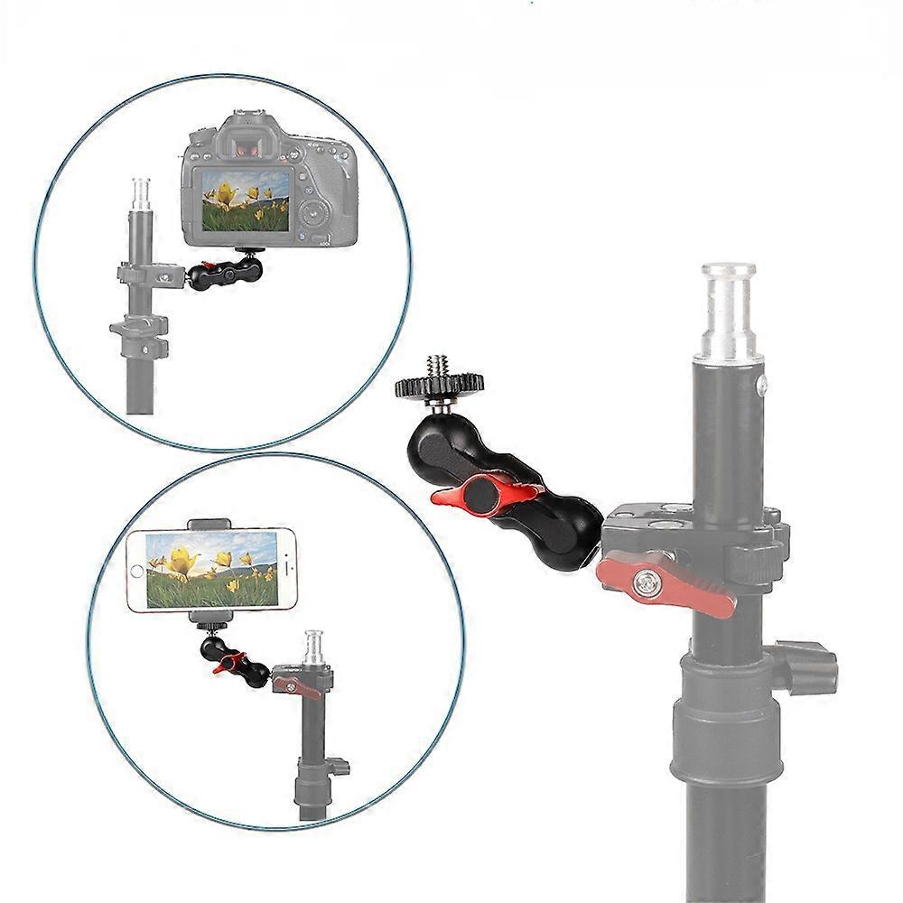 DSLR Camera Magic Arm Dual 1/4&quot; Ball Head Mount Handlebar Hotshoe Monitor Tripod Rig for Canon Nikon gopro sport 88MM
