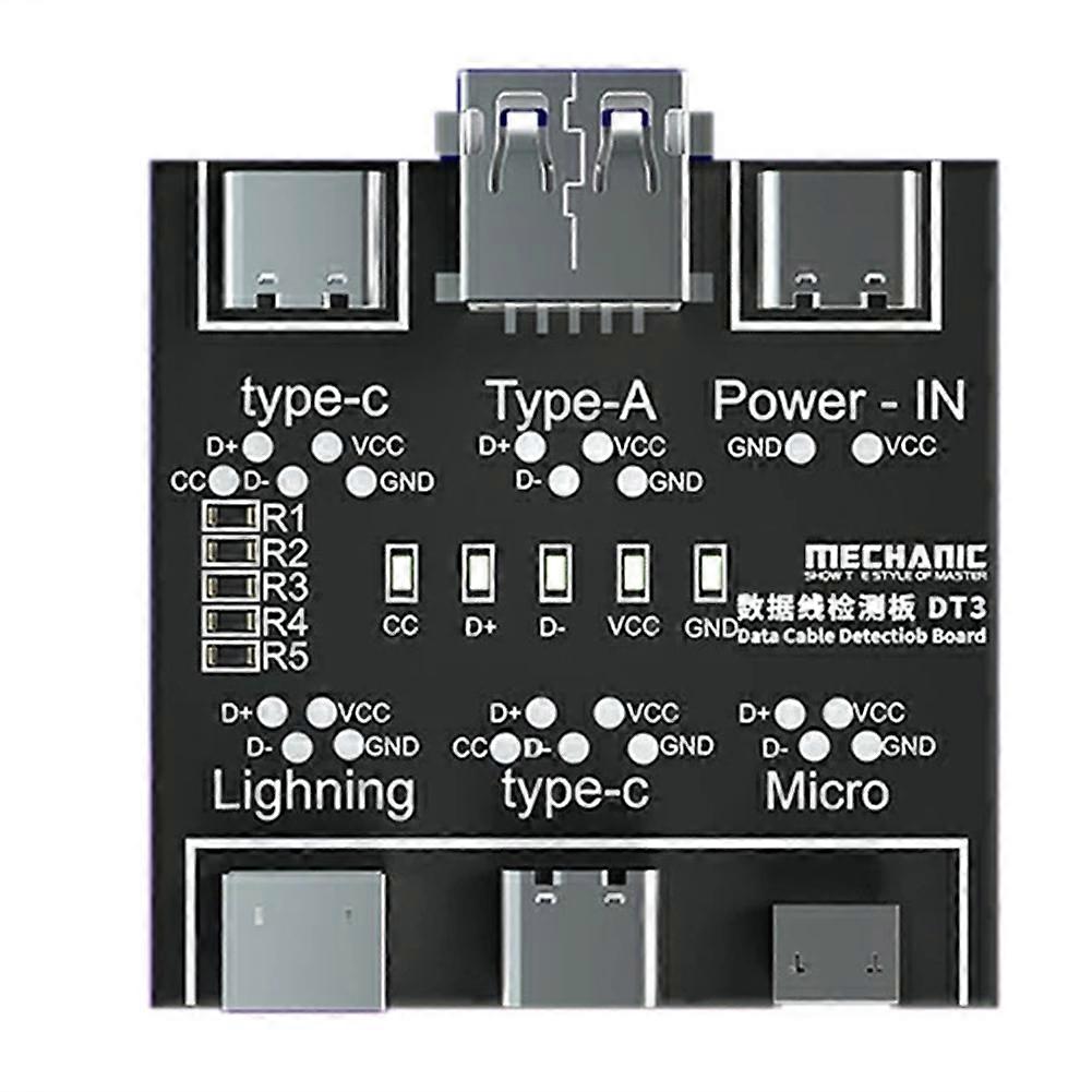 DT3 Data Cable Detection Board USB Cable Tester for IOS Android Type-C Short Circuit On-Off Switchi